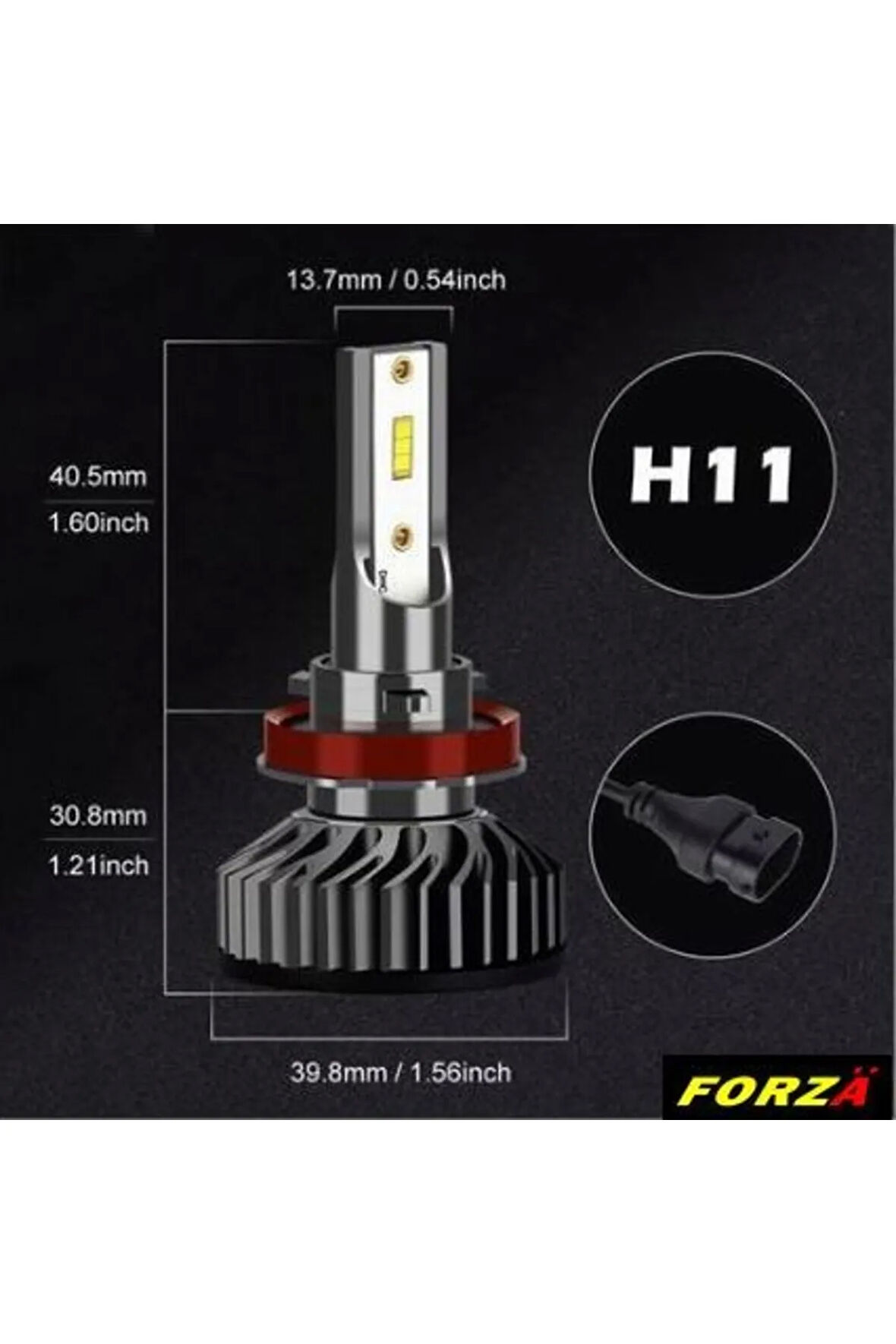 Ampul H8 H9 H11 H16 Led Xenon Csp Tip Mini Led Forza-lhp11