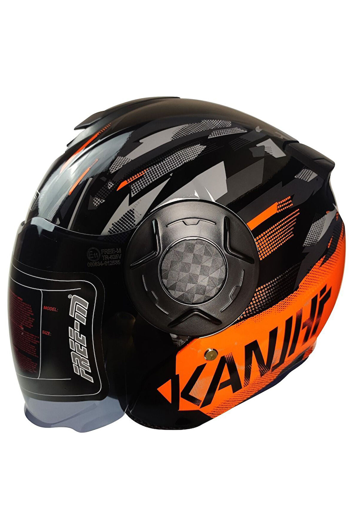Motosiklet Yarım Kask Double Güneş Vizörlü Ece Sertifikalı Abs Material Motor Kaskı Orange Arrow
