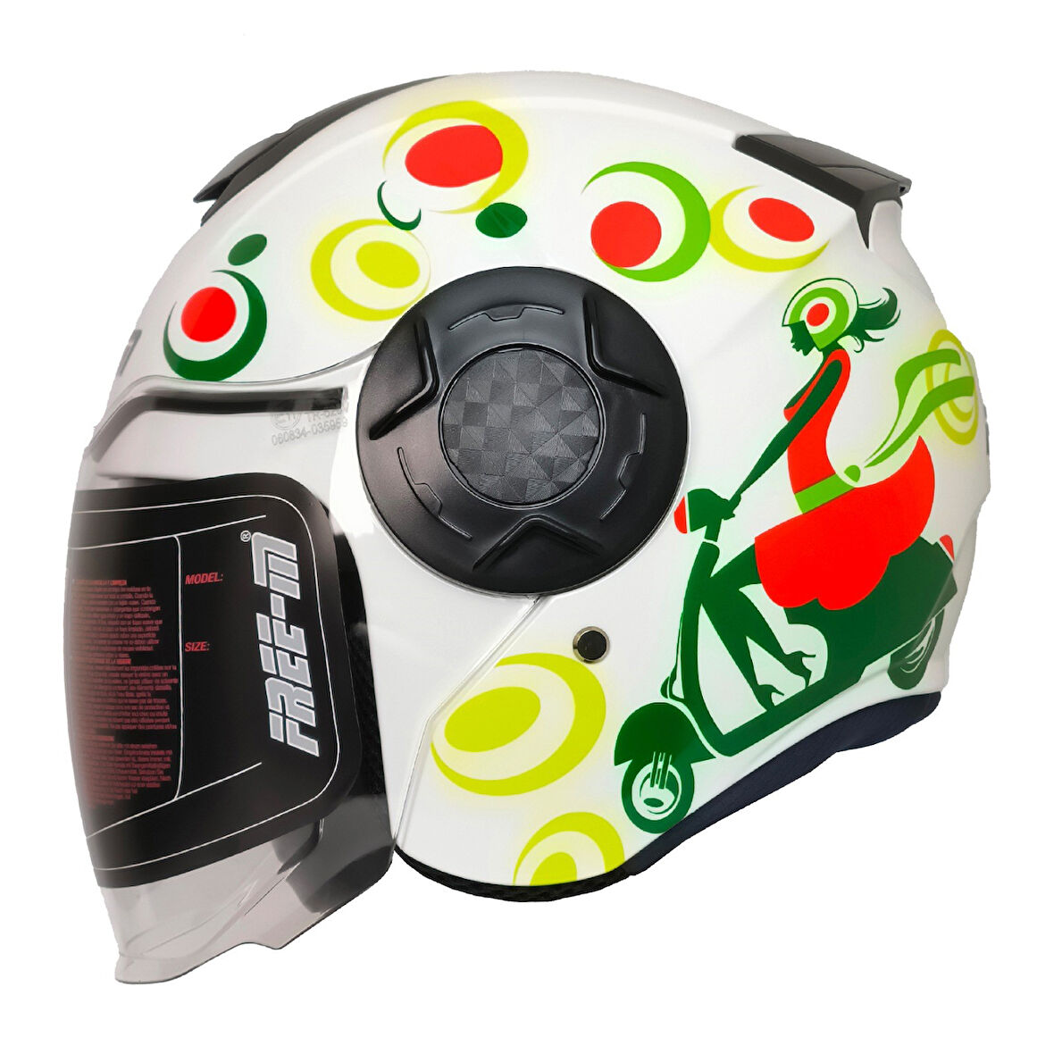 Motosiklet Yarım Kask Double Güneş Vizörlü Sertifikalı Abs Material Spring Women