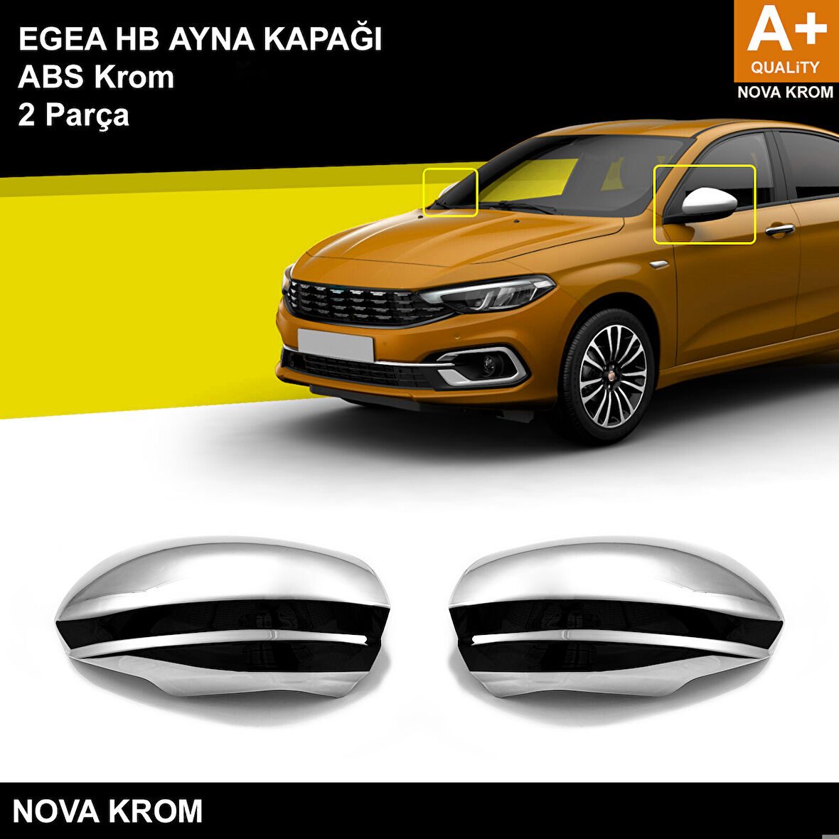 Fiat Egea HB Abs Krom Ayna Kapağı 2 Prç. 2020 Üzeri