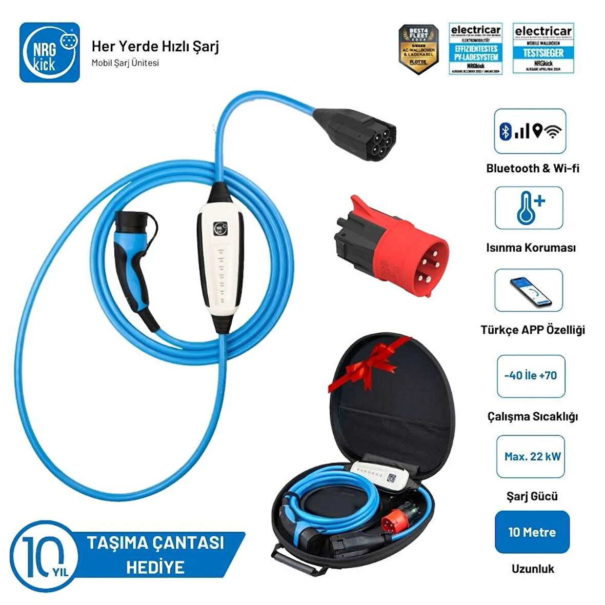 NRGkick 32A 22kW 10m Basic Plus Set A/C Taşınabilir Şarj İstasyonu