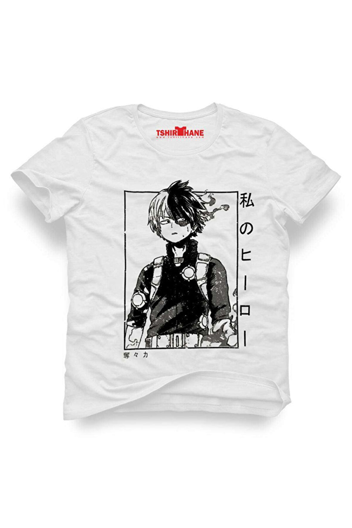 Anime Erkek Baskılı Beyaz Tshirt