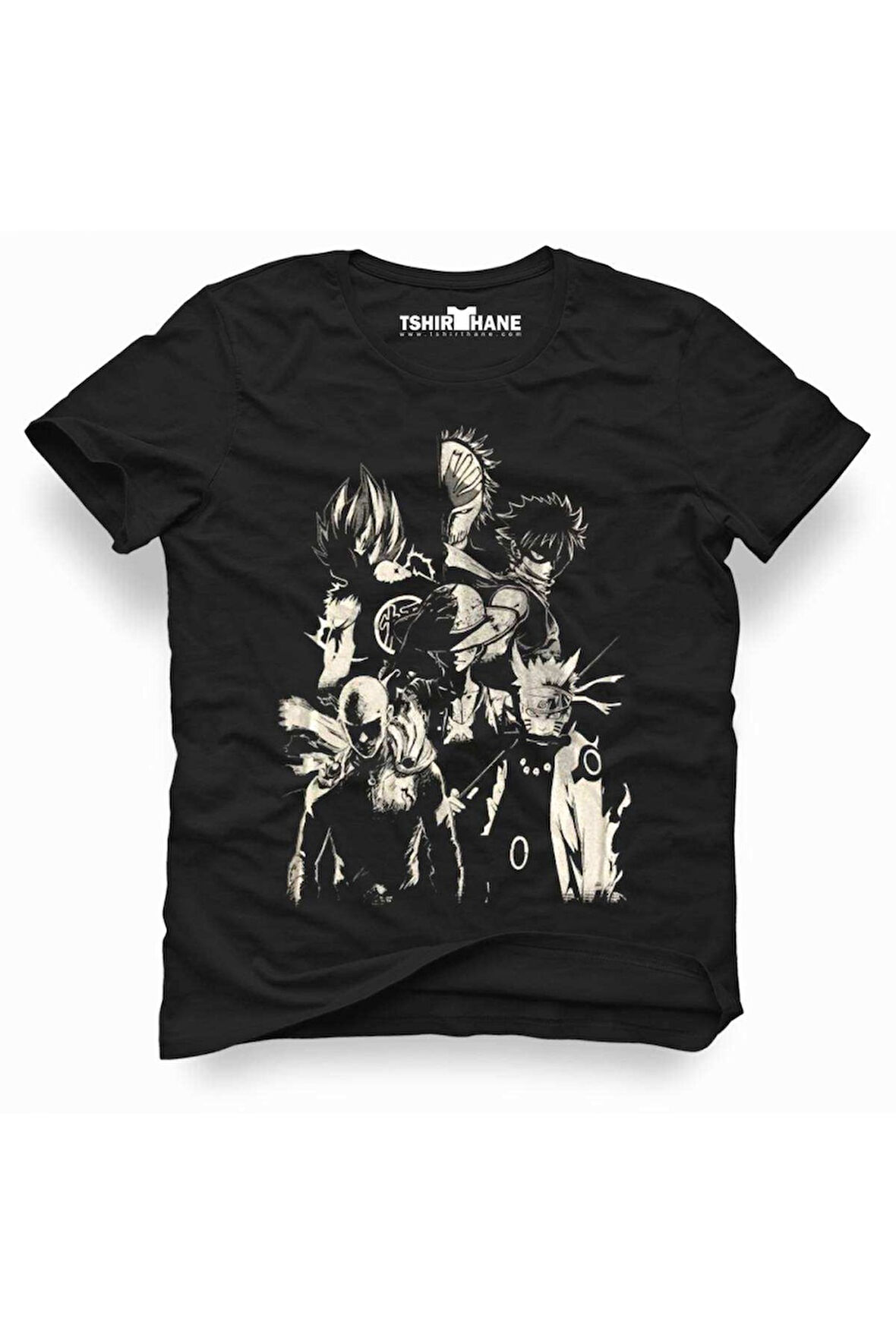 Anime All Naruto Erkek Baskılı Siyah Tshirt