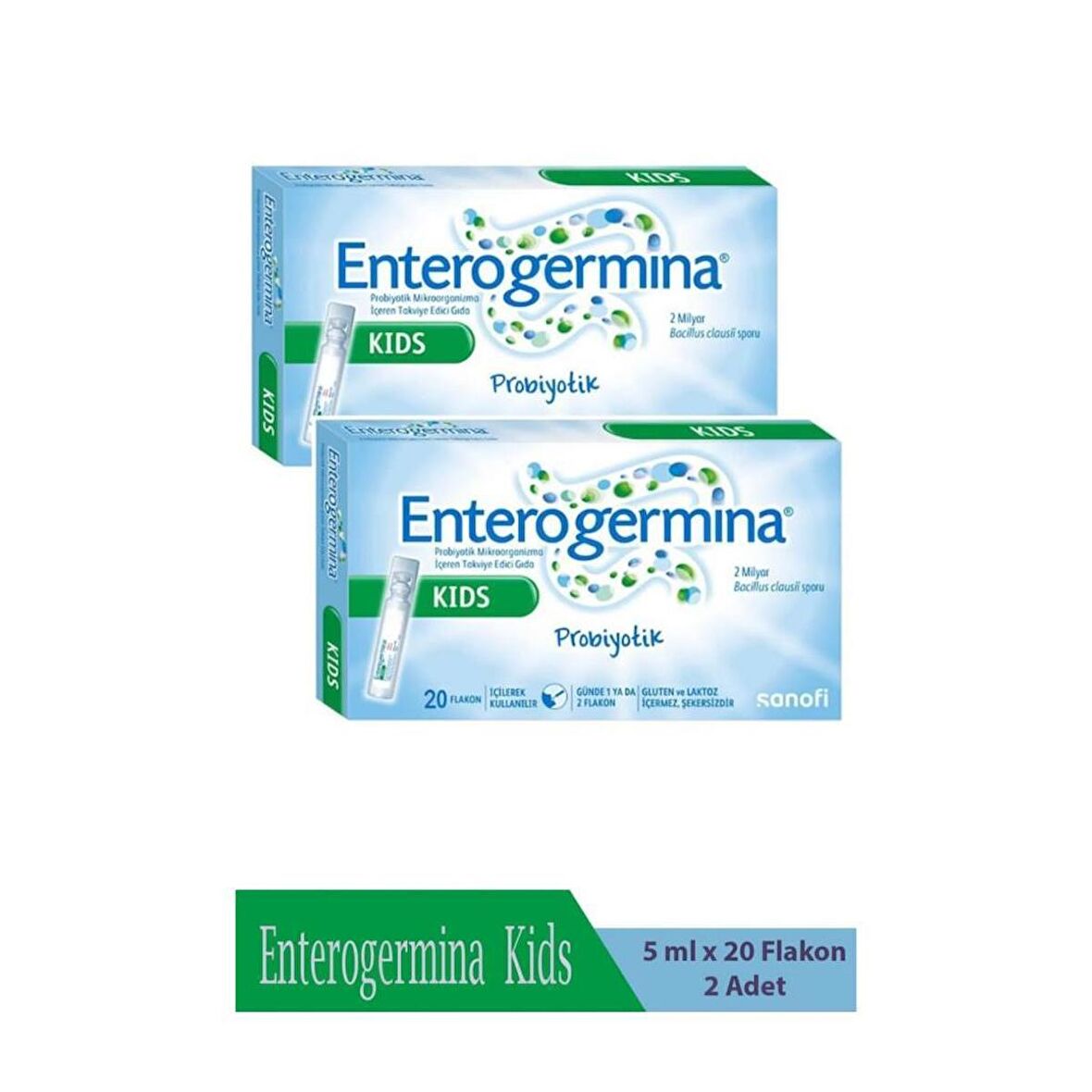Enterogermina Kids Probiyotik 5 Ml x 20 Flakon- 2 ADET - SKT:09/2025