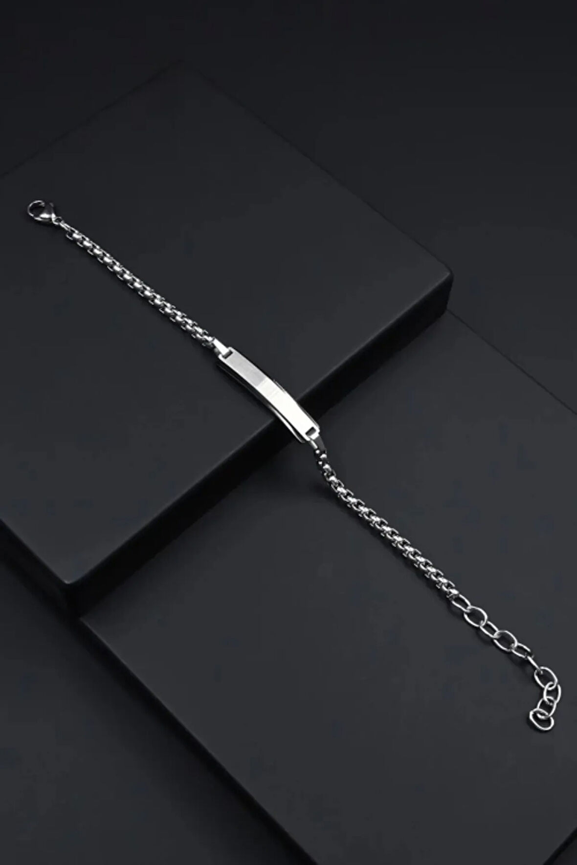 Gümüş ve Siyah Çelik Takı FRJ10043-J