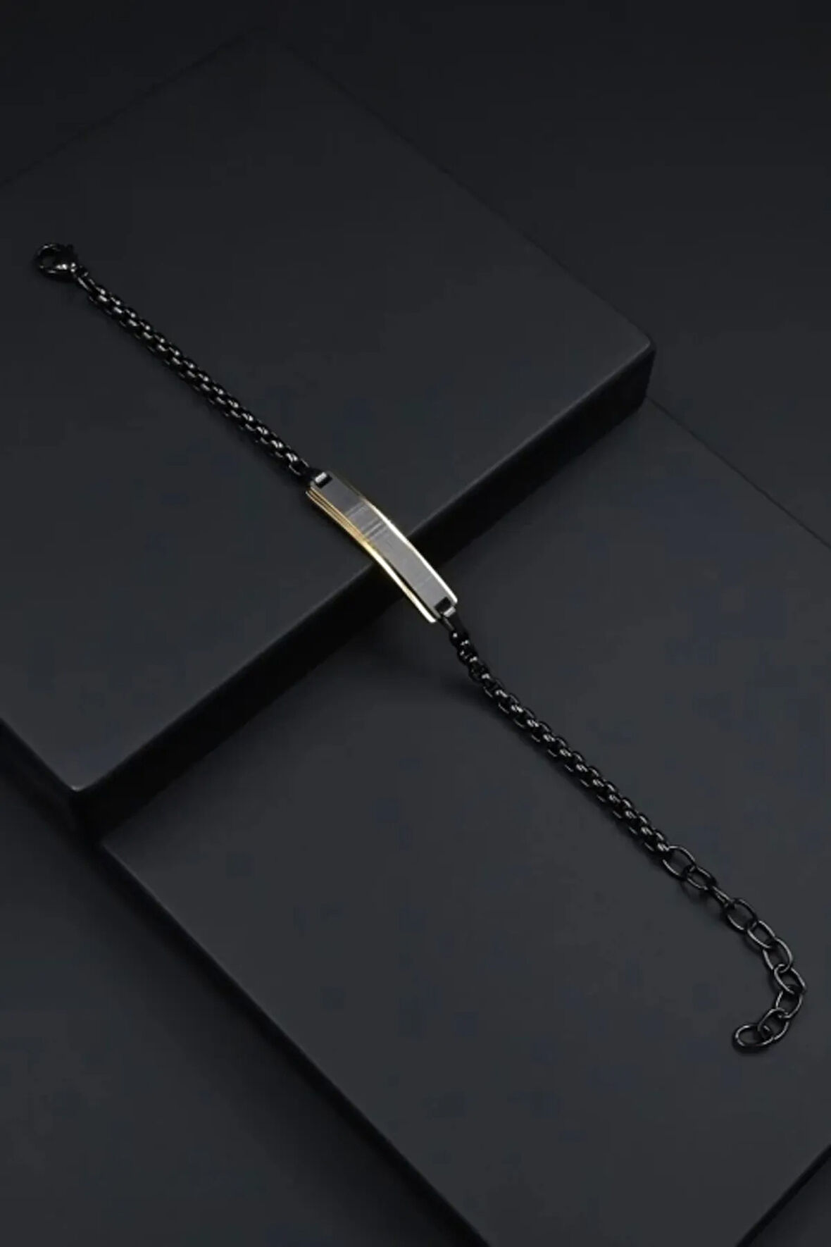 Siyah ve Sarı Çelik Takı FRJ10043-R