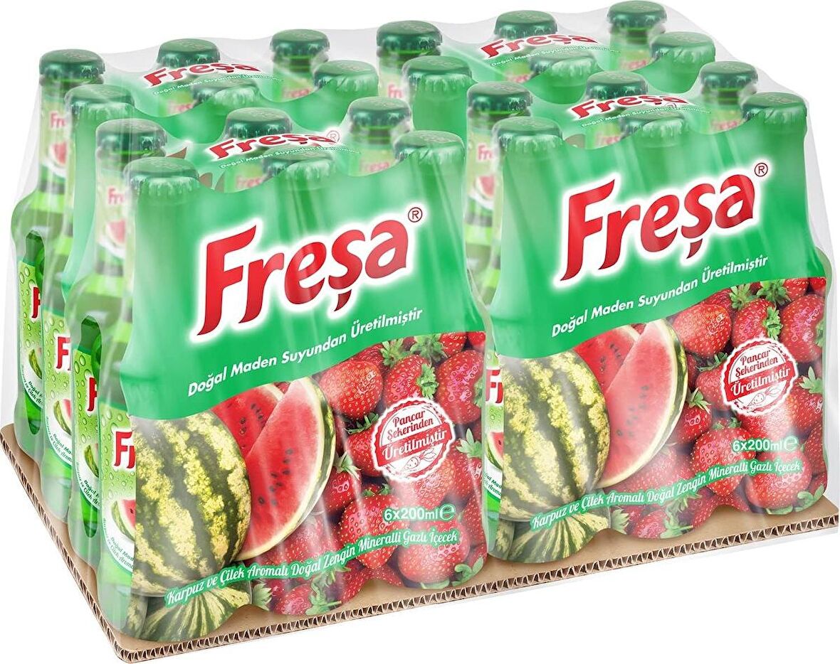 Freşa Karpuz Çilek Aromalı Maden Suyu 200 Ml X 24 Adet