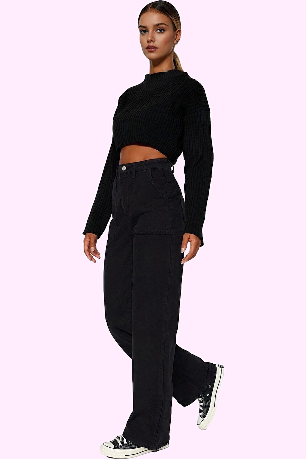 Kadın Denim Wide Leg Pantolon Yüksek Bel 5 Cep Rahat Günlük Stil Yaz Aylarının Vazgeçilmezi