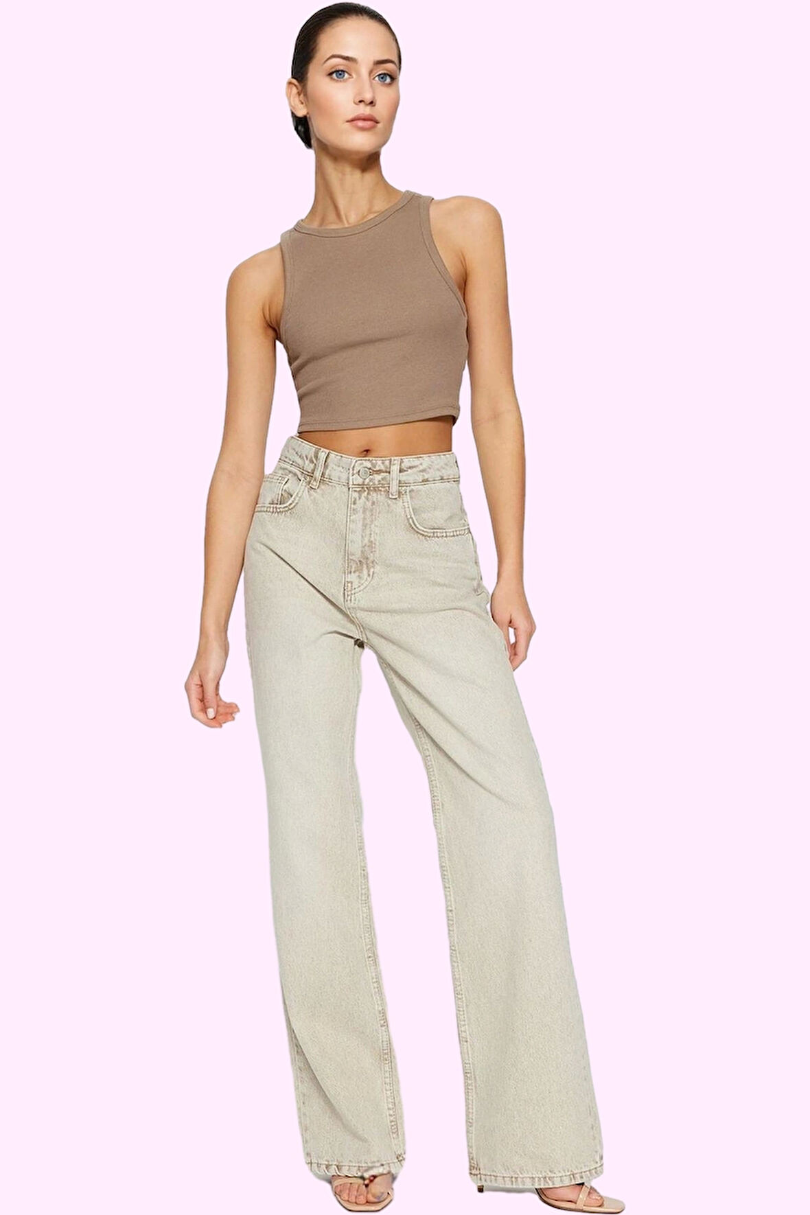 Kadın Normal Bel Wide Leg Denim Pantolon Pamuk Günlük Şıklık İçin Yaz Aylarının Vazgeçilmezi