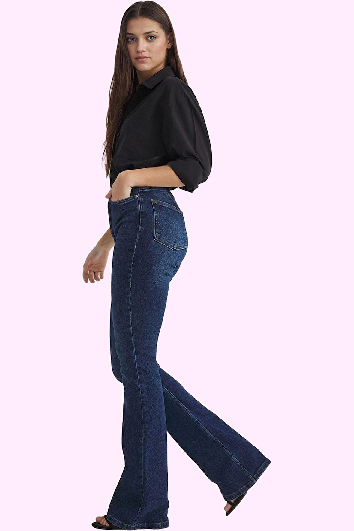 Kadın Denim Flare Pantolon Casual Yüksek Bel Yaz Aylarının Vazgeçilmezi Stilin Buluştuğu Yer