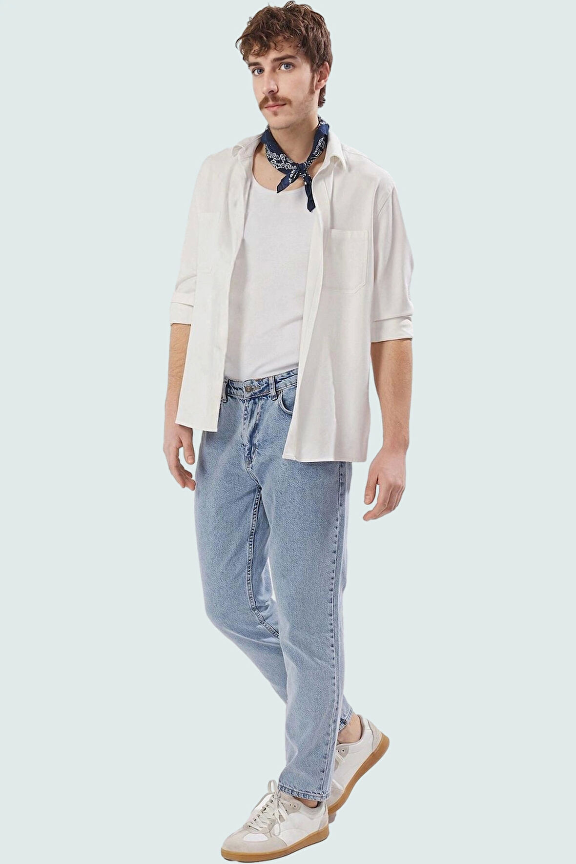 Erkek Relaxed Fit Denim Pantolon Pamuk Klasik Günlük Tarz Hafta Sonu Yaz Aylarının Vazgeçilmezi