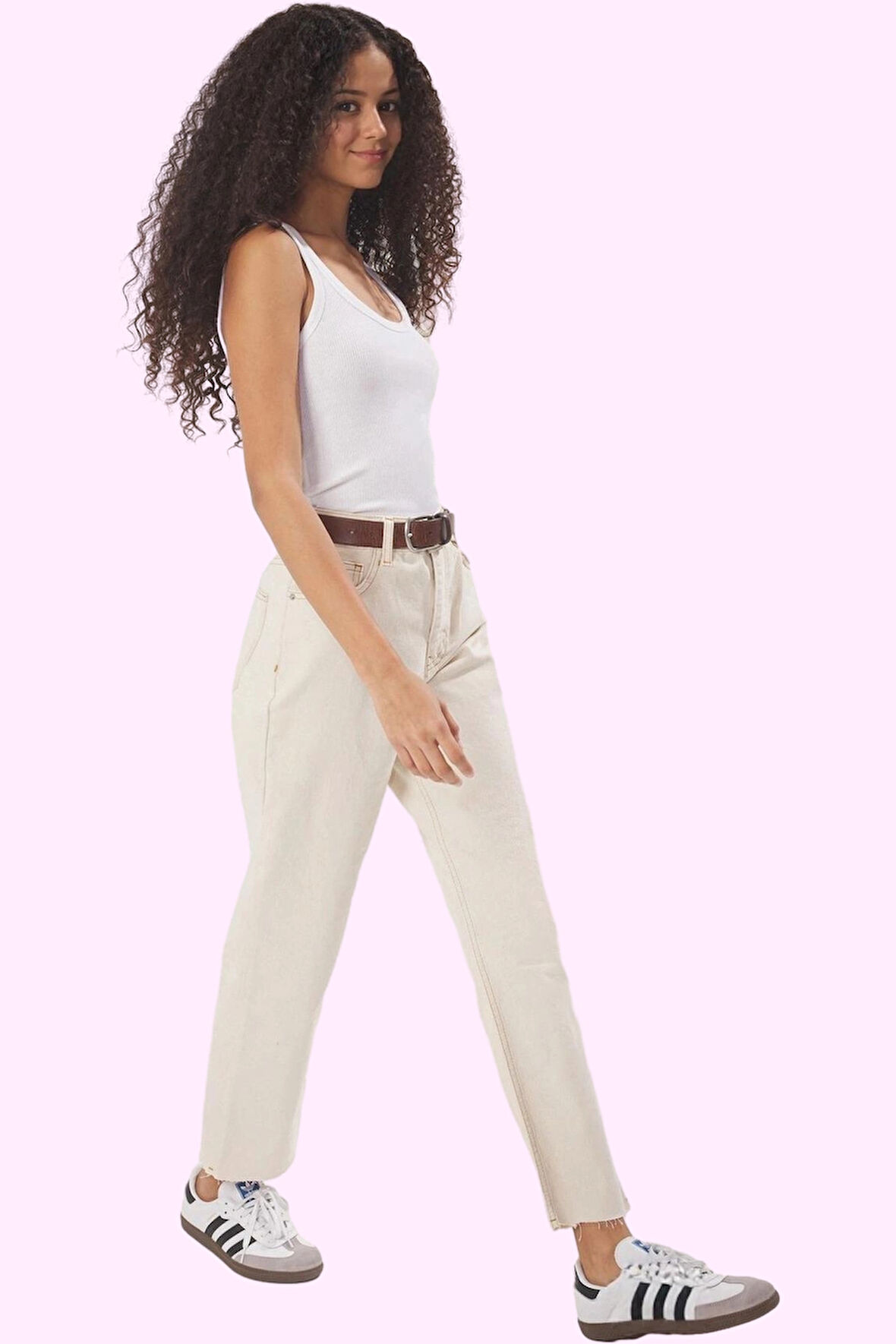 Kadın Denim Straight Jean Pantolon Yüksek Bel Boru Paça Pamuk Günlük Yaz Aylarının Vazgeçilmezi