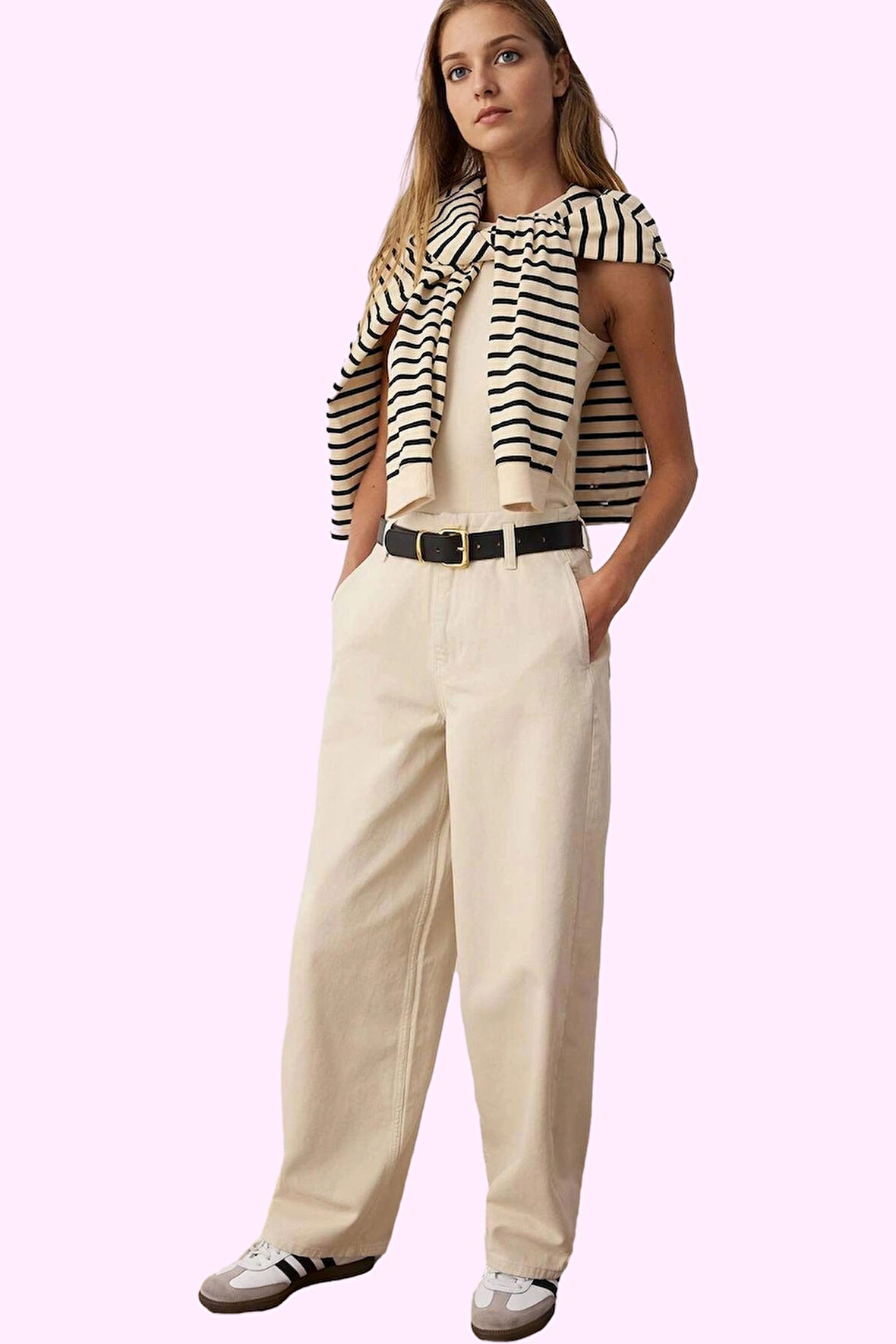 Kadın Pamuk Denim Pantolon Renk Yüksek Bel Boru Paça Günlük Kombinler Yaz Aylarının Vazgeçilmezi