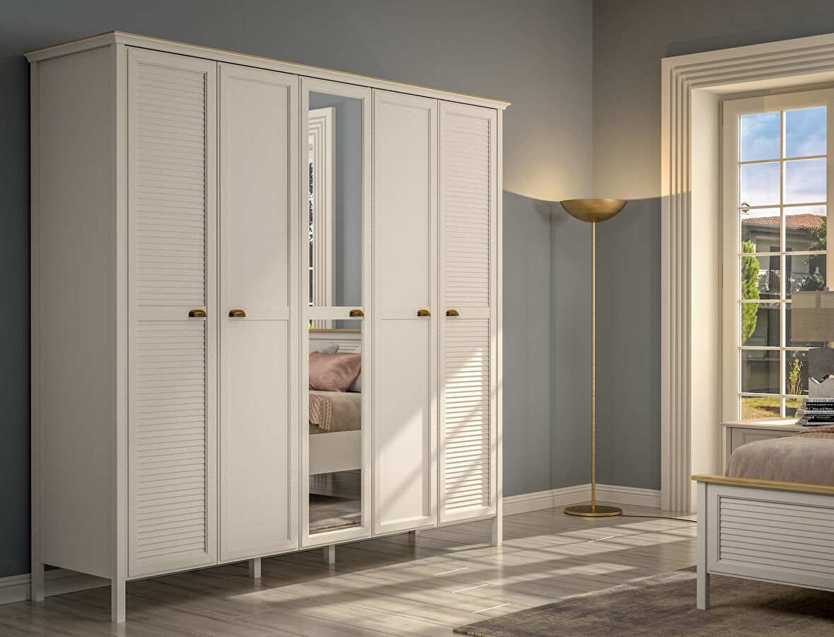 Hunerika Minira Premium 5 kapak 2 gizli çekmeceli Gardırop-Minifiks bağlantılı - aytaşı/legnano