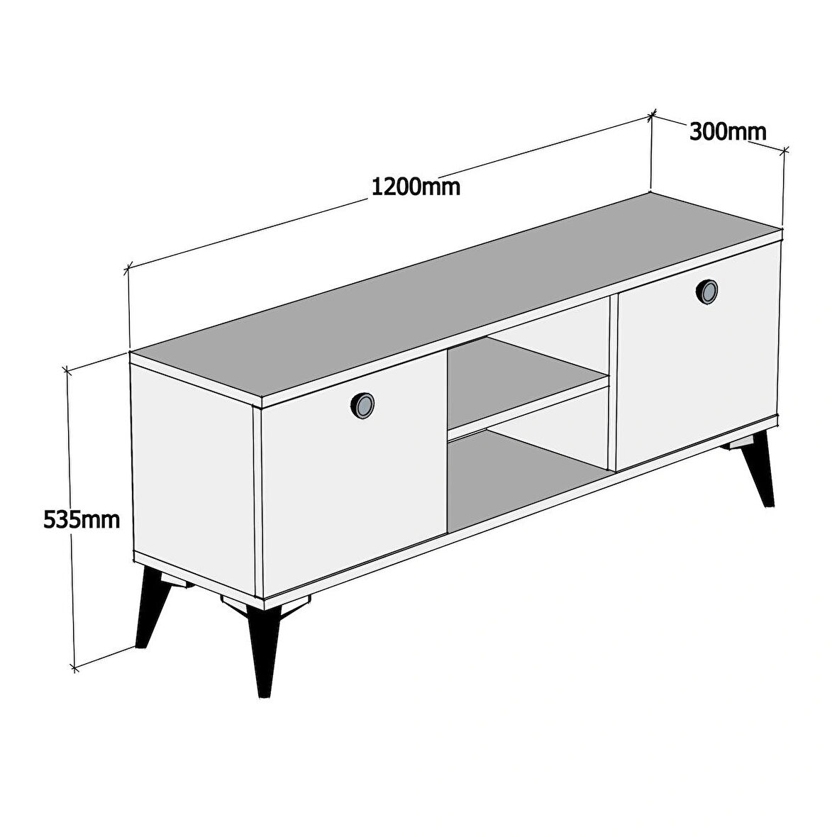 Ferniso Mobilya 120 cm Tv Ünitesi Çam-Mermer Desen