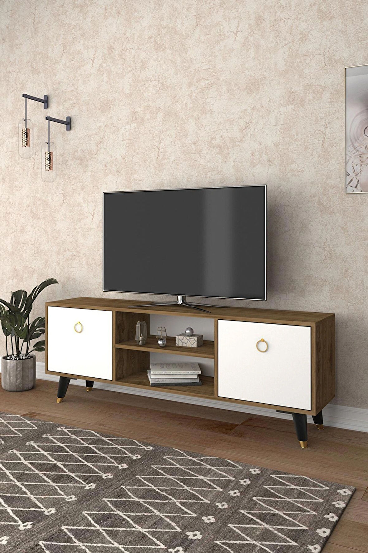 Ferniso Mobilya 138 Cm Tv Ünitesi Çam-Beyaz