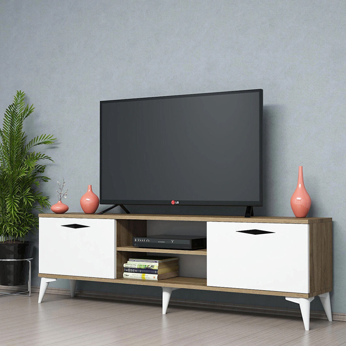 Ferniso Mobilya 160 cm Tv Ünitesi Hud-Beyaz