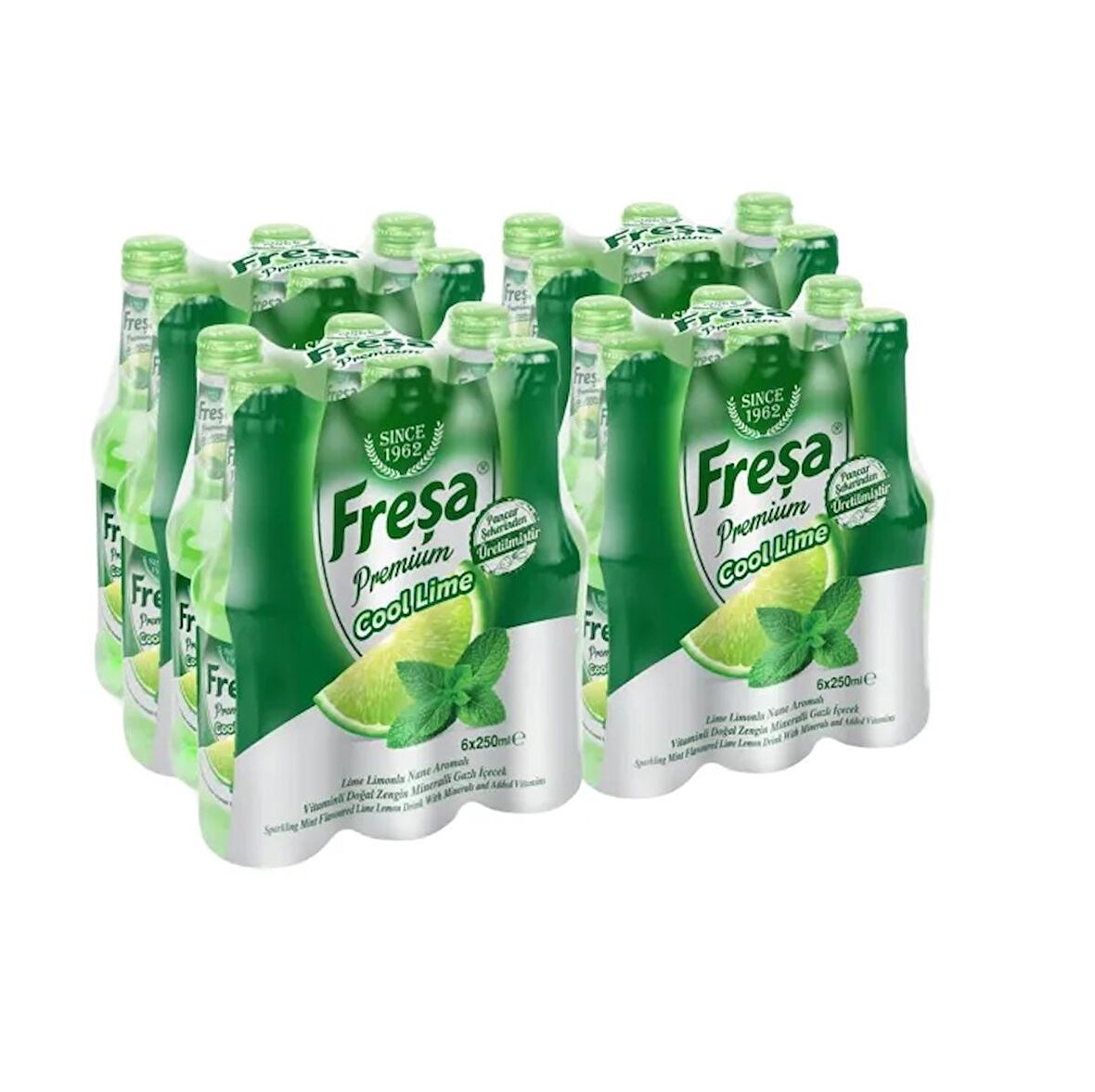 Freşa Premium Cool Lime Limonlu Nane Aromalı Maden Suyu 250 Ml X 24 Adet