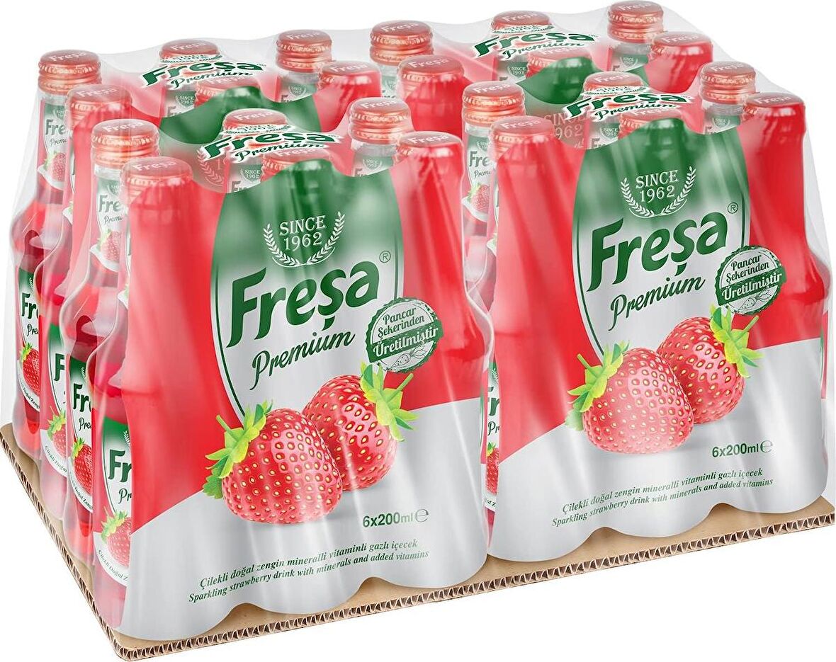 Freşa Premium Çilekli Vitaminli Maden Suyu 250 Ml X 24 Adet