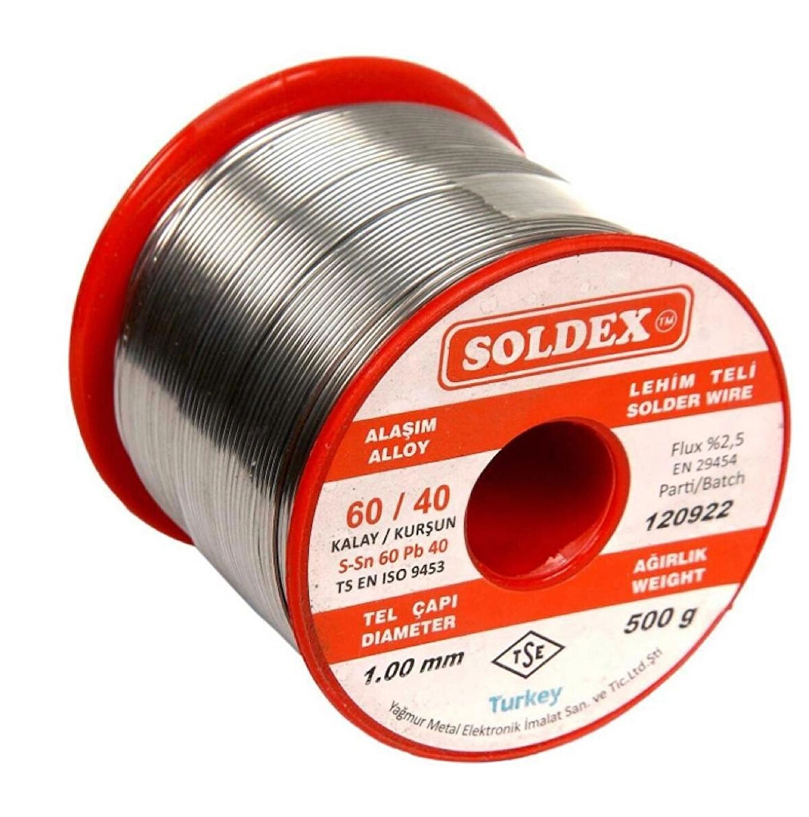 Soldex Sn60 Pb40 Lehim Teli 1.00mm 500gr