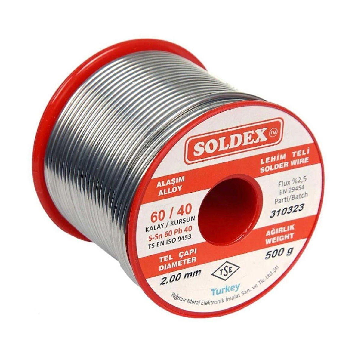 Soldex Sn60 Pb40 Lehim Teli 2.00mm 500gr