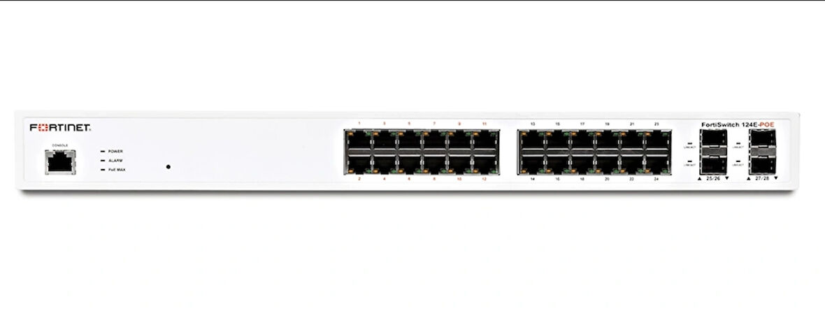 FS-124F-POE FORTİNET FortiSwitch 124F-POE Ethernet Switch 24 Port POE Switch (L2, 24 GE RJ45 + 4 10G SFP+ ports, 12 port PoE Max. 185W)