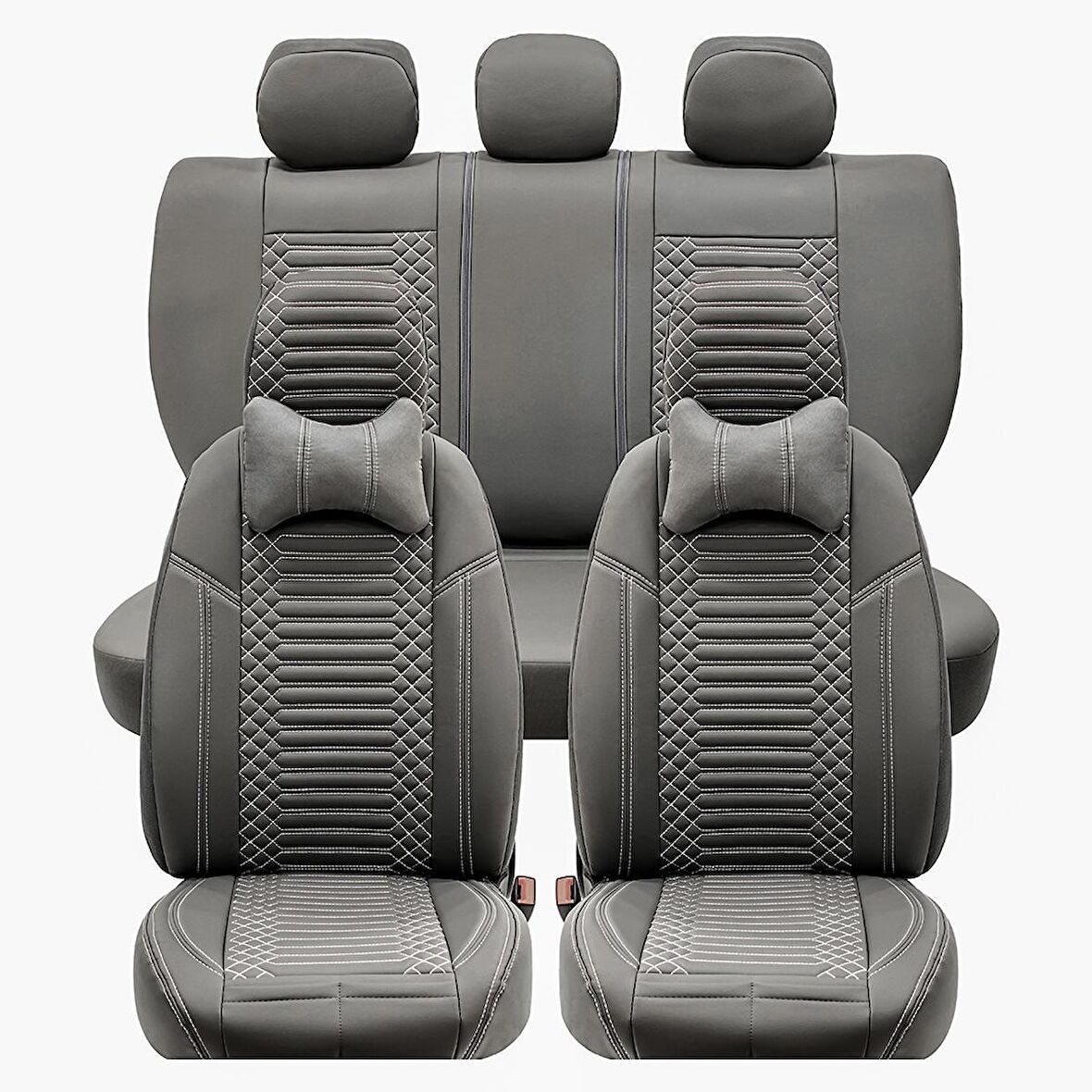 Hyundai İX35 Uyumlu Lüx Deri Oto Koltuk Kılıfı Ön Arka Set Füme Giydirme Tip