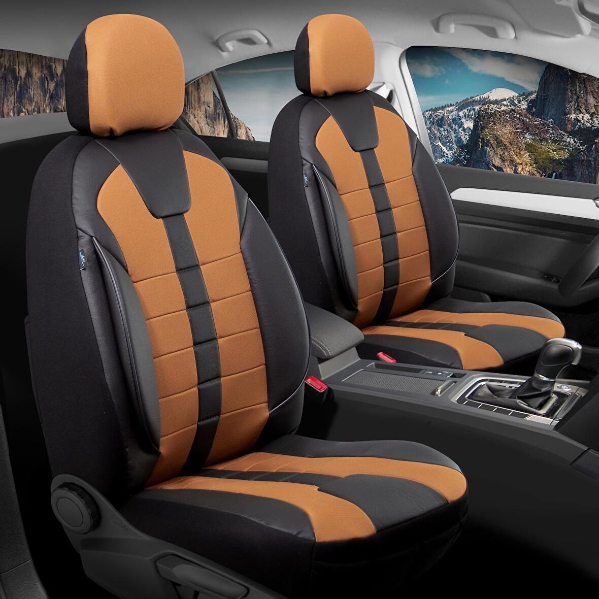 Dacia Duster Uyumlu Deri Detaylı Oto Koltuk Kılıfı Ön Arka Set Vista Siyah Tarçın