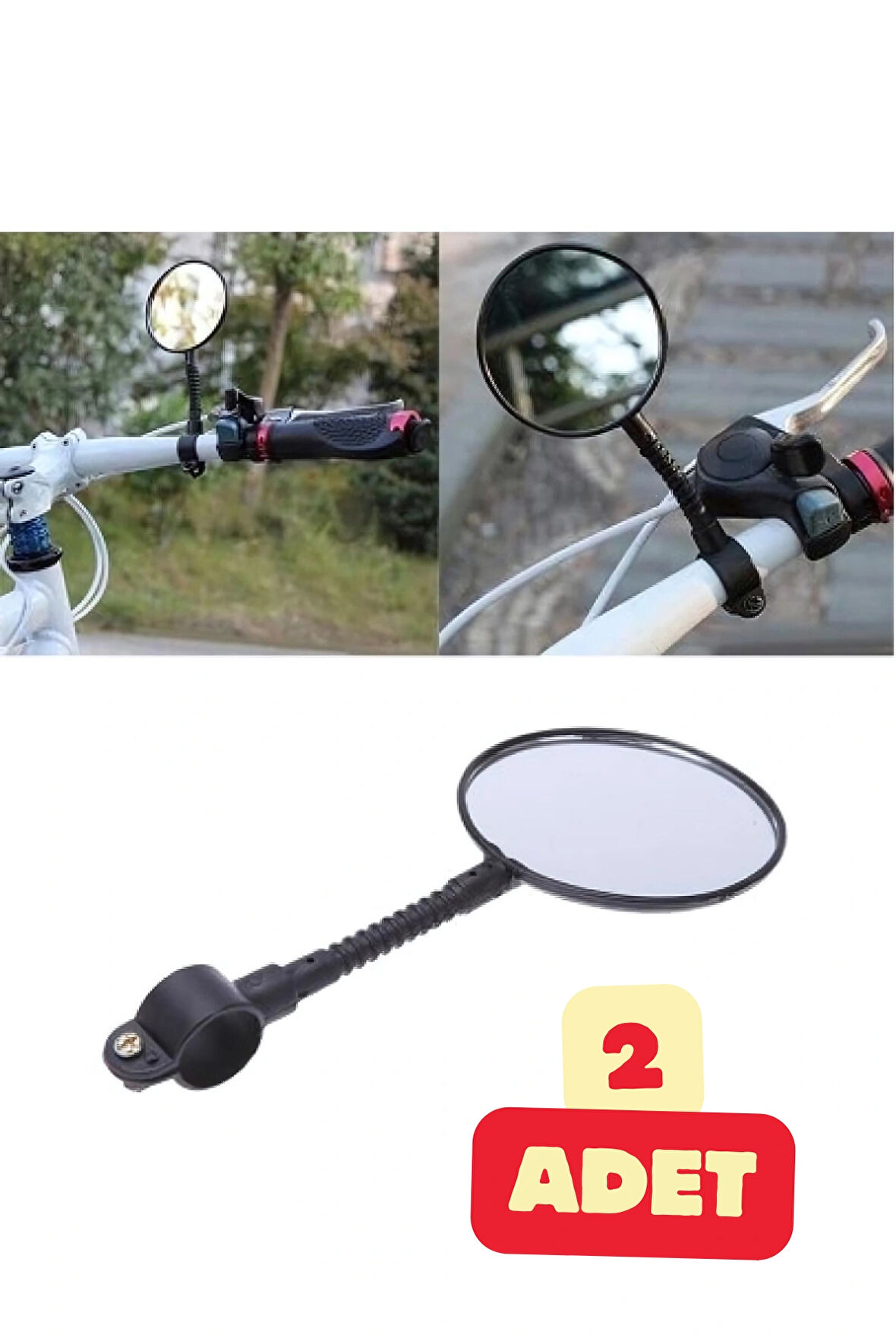 2 Adet Geniş Açılı Oynar Başlıklı Bisiklet Motosiklet Scooter Dikiz Ayna