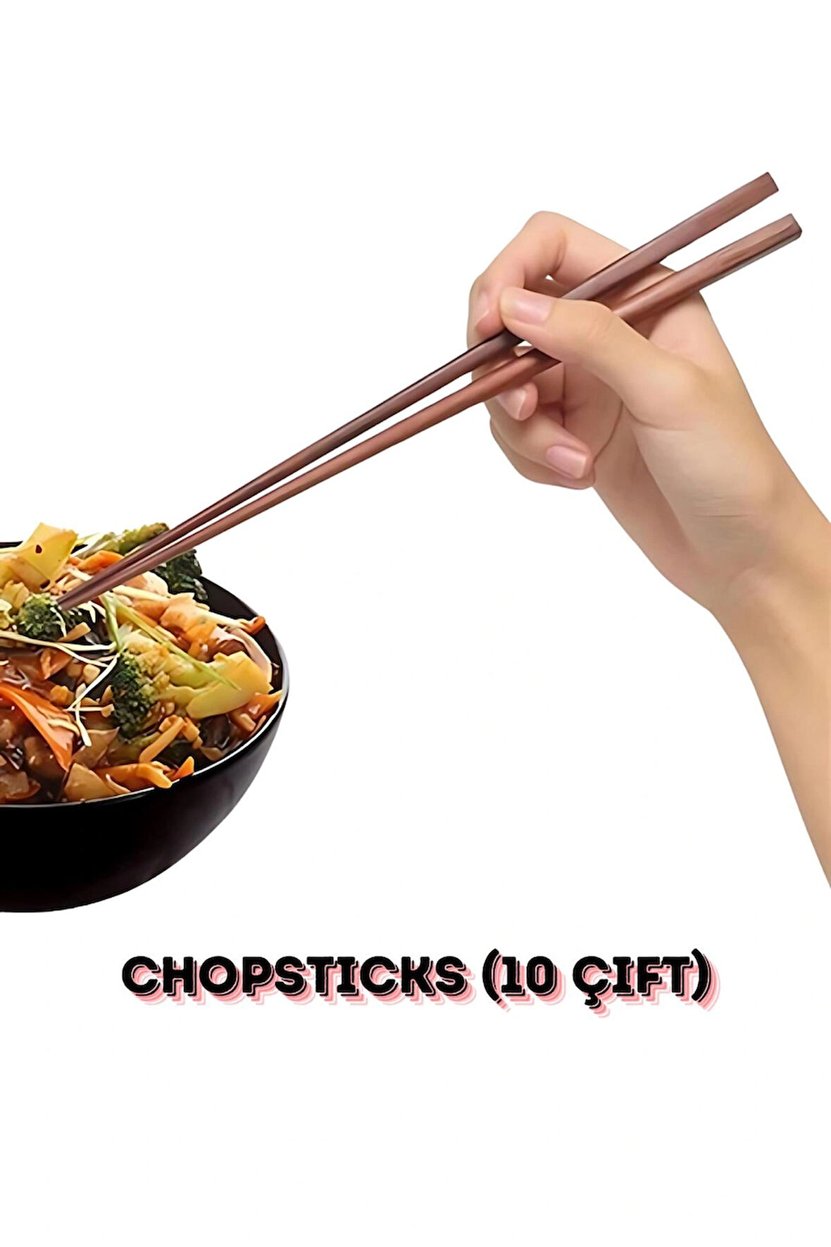 Chopstick Çin Çubukları - Çin Usulü Yemek Çubukları (10 Çift)