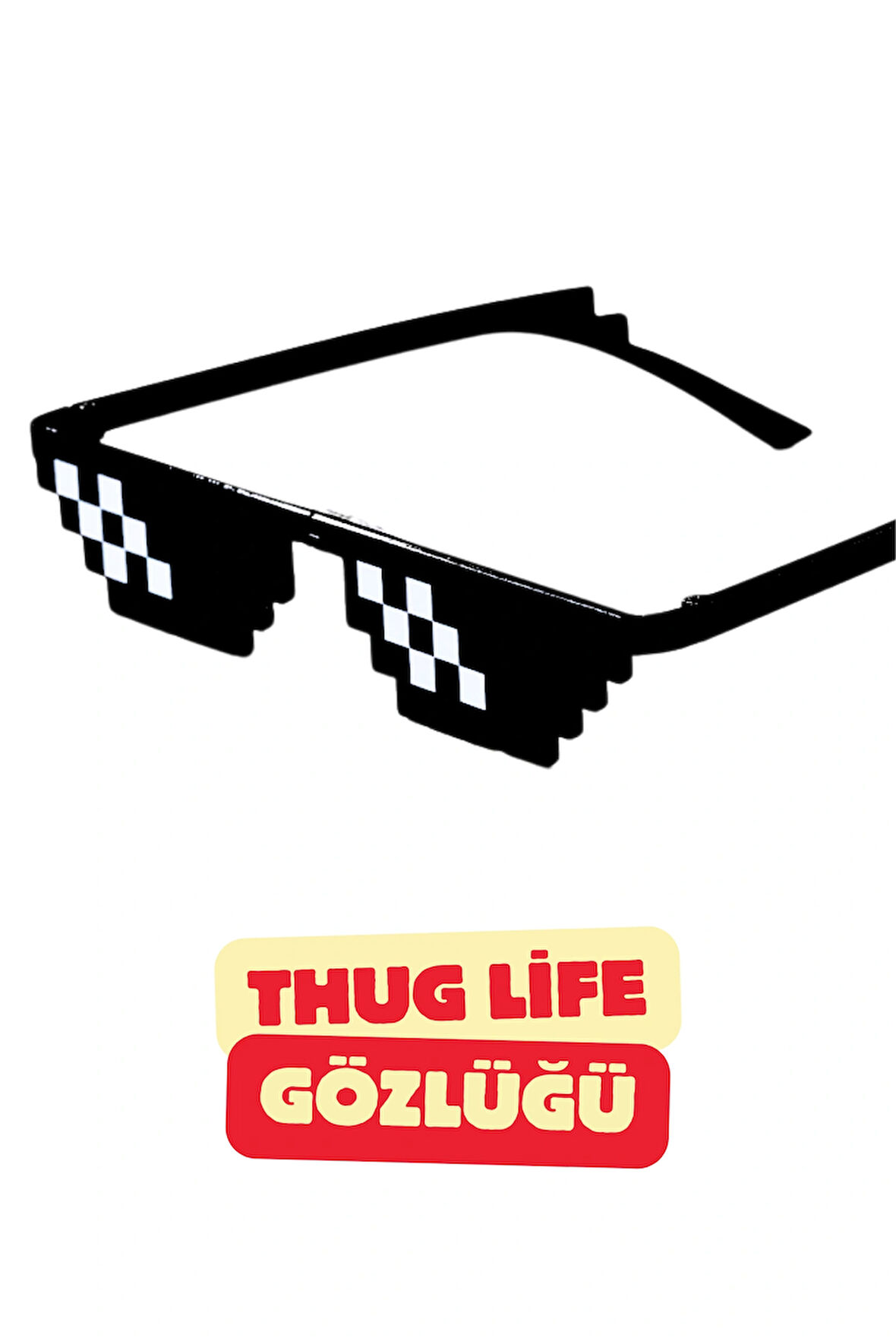 Thug Life Güneş Gözlüğü Siyah Parti Piksel Tasarımlı Eğlenceli Gözlük