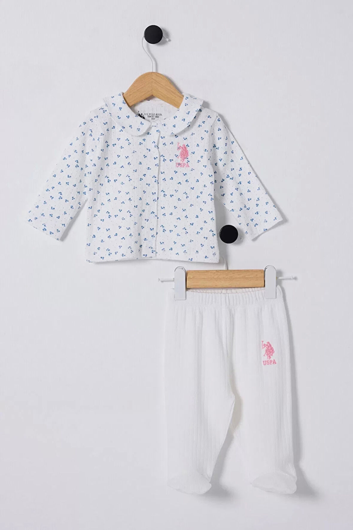 U.s Polo Bebek 2'li Takım Usb2433 Beyaz-mavi