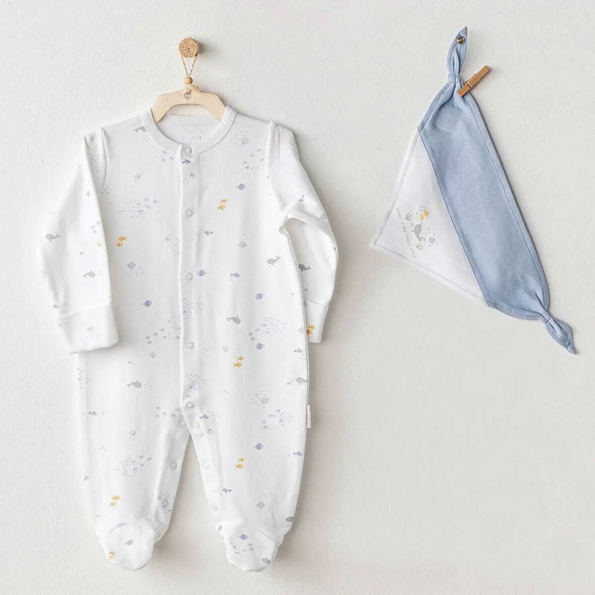 Ocean İs My Happy Place Bebek Tulum Takım White