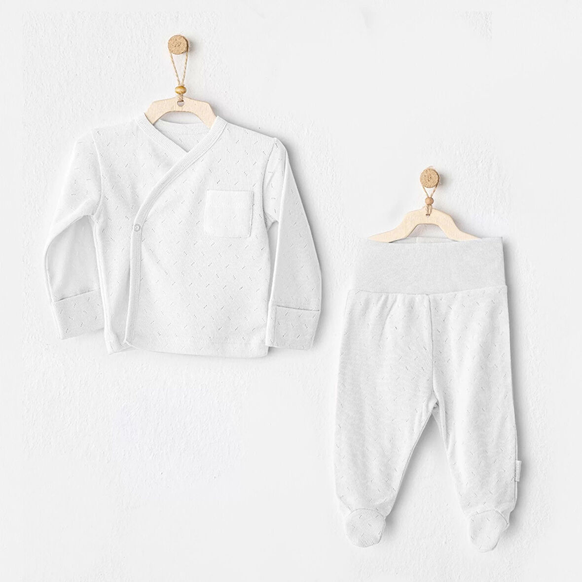 Andywawa Ac25557 Side Snap Set 2'li Zıbın Takım White