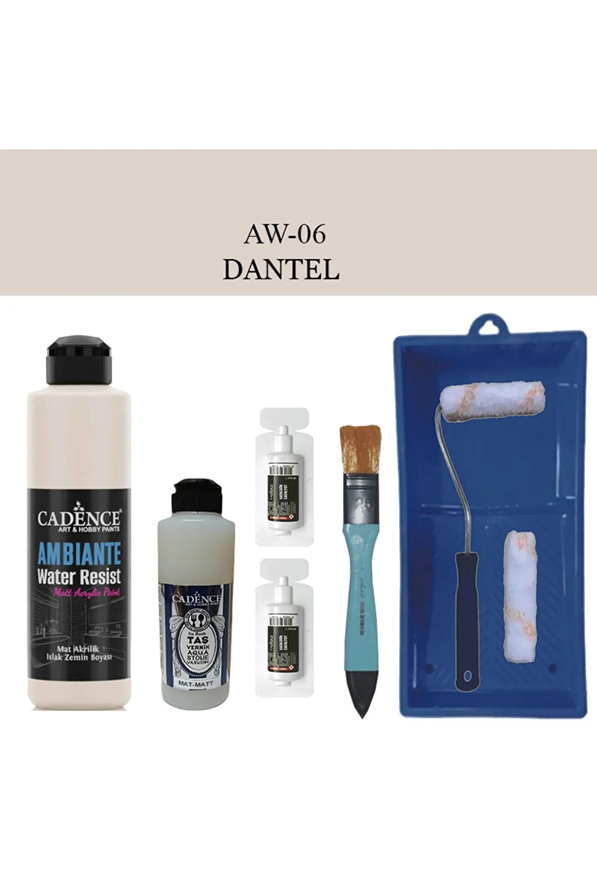 Fayans Tezgah B-Ambiente Islak Zemin Aw-06 Dantel 250Ml Katalizör 20Gr Taş Vernik Mat 120 Rulo Set