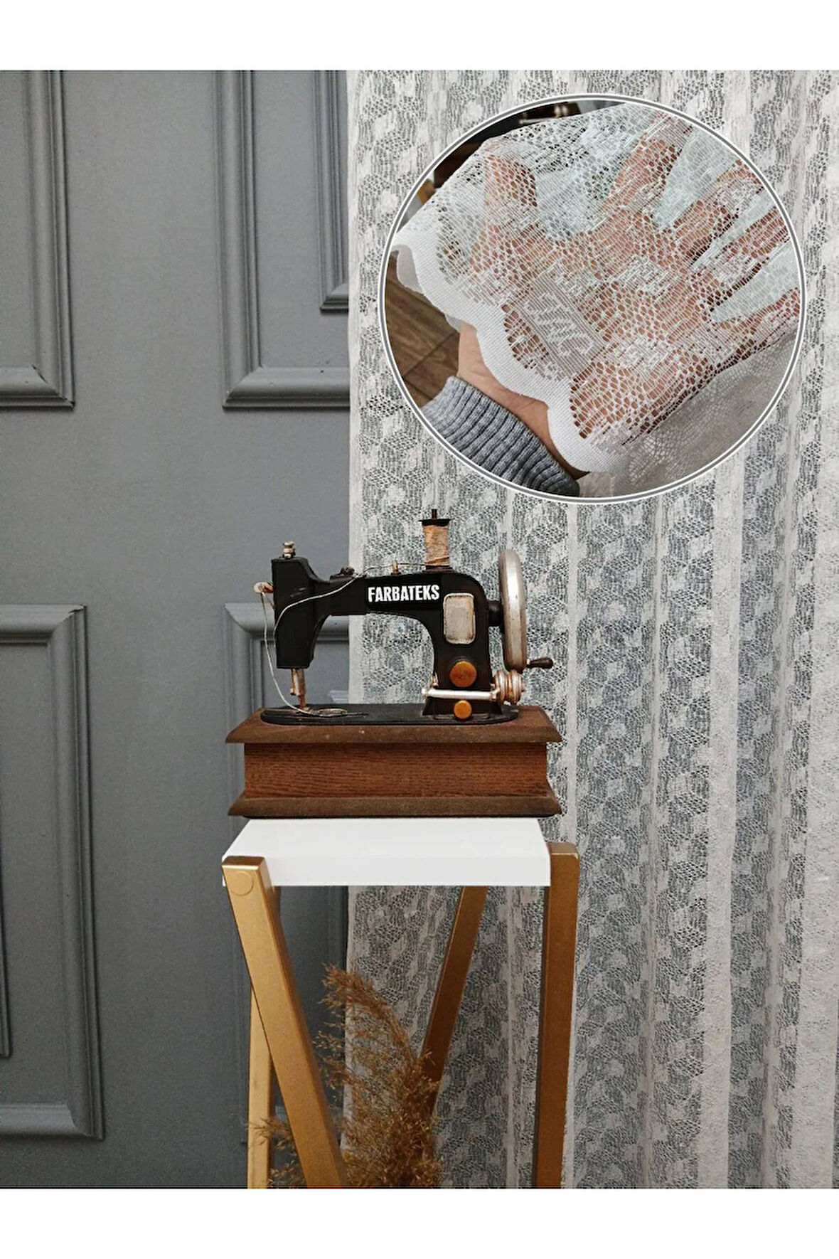 Farbateks Dikim Atlas Örme Modern 3Kat Pileli Tül Perde