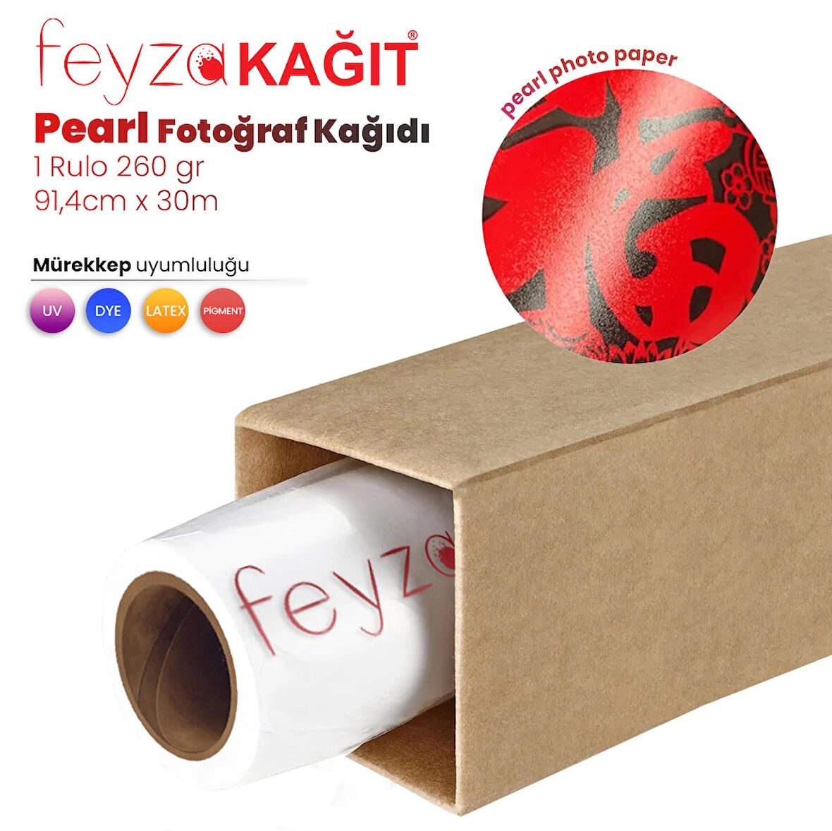 Feyza Kağıt Microporous (Pearl) RC Fotoğraf Kağıdı Waterprof 260gr 91,4cm x30mt (1 Rulo)														