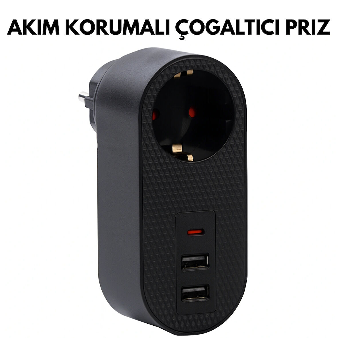 Akım Korumalı Priz ve Şarj İstasyonu – 1x Type-C + 2x USB, Çoklu Çıkışlı Priz Çoğaltıcı, Telefon ve Tablet Uyumlu