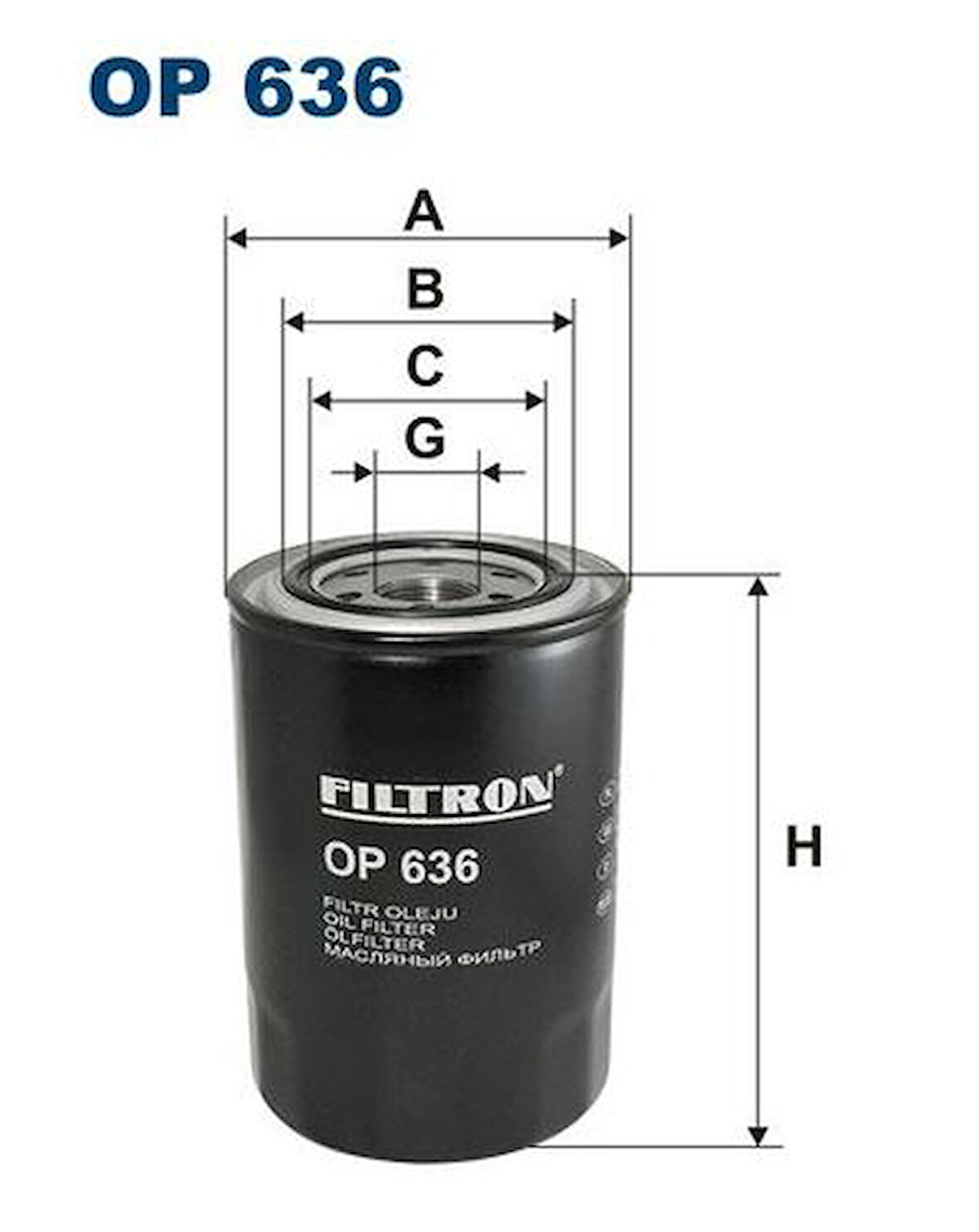 Filtron OP636 Yağ Filtresi Turbo Cıvatalı Mitsubishi Fuso Canter Fe511 Fe519 Fe639 FE659T Fe711 Fe839 Fe859 Hyundai Hd34 ME215002