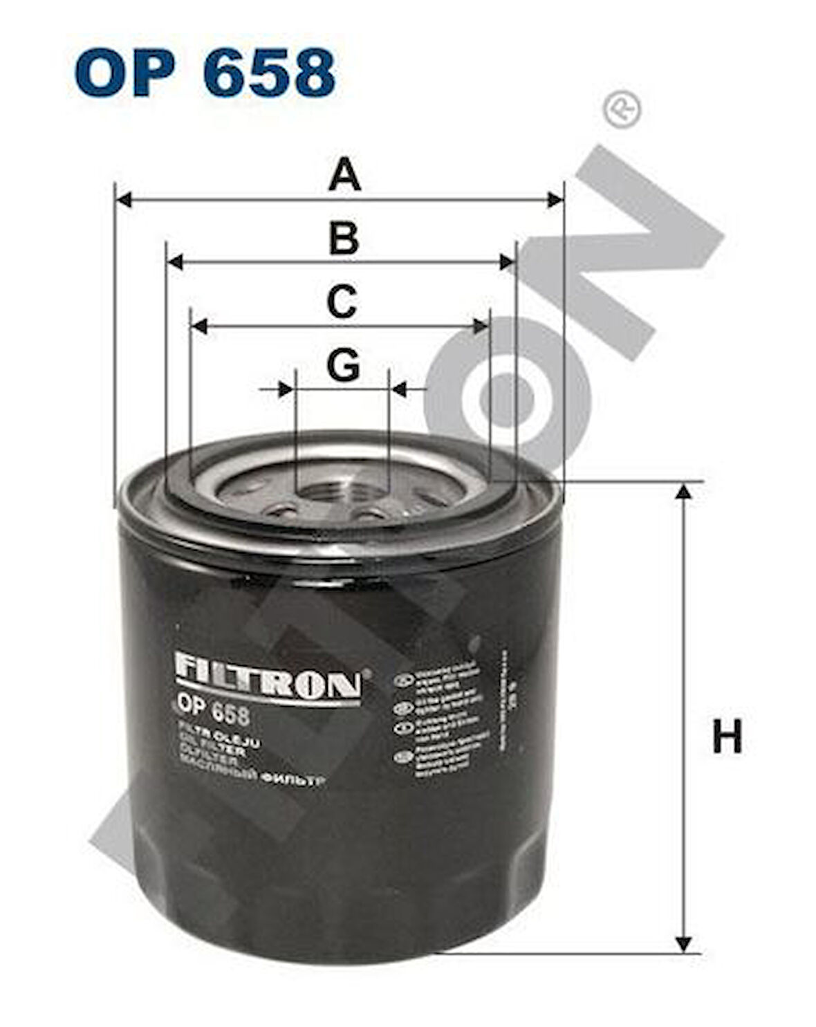 Filtron OP658 Yağ Filtresi Jeep Cherokee XJ 4.0 4.0 I 86-01 Wrangler 4.0 91-95 05012968AA