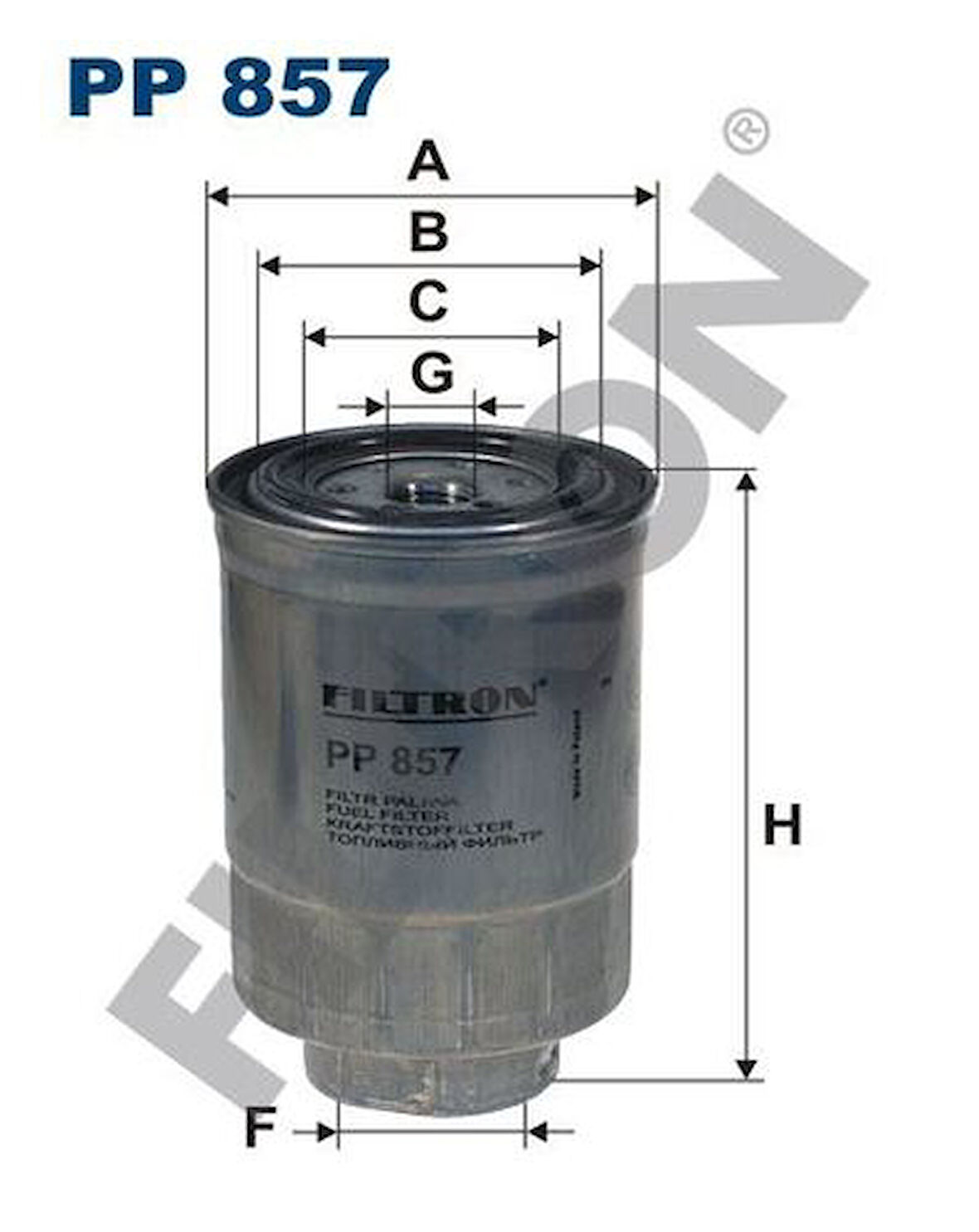 Filtron PP857 Yakıt Filtresi BMC Nissan Levend 3000 Almera 2.0.2.2 Nevara 2.5.2.7 Pathfinder 2.7.3.2 Patrol 2.8 16403G2400