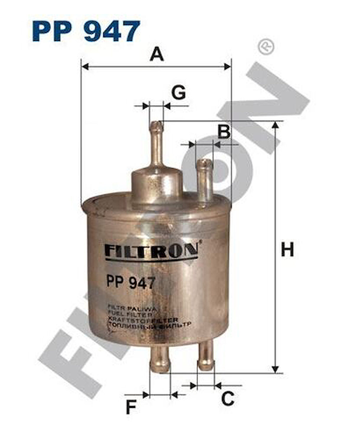 Filtron PP947 Yakıt Filtresi A-Serisi W168 97-04 Vaneo 414 02-04 002.477.65.01
