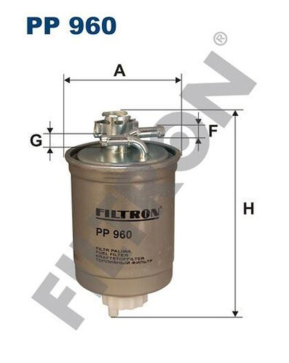 Filtron PP960 Yakıt Filtresi Mazot Caddy II Polo Classic Cordoba Ibiza III Inca 1.9TDI SDI AGR Agp ALH ASV Aqm Ayq 95-03 6K0127401G