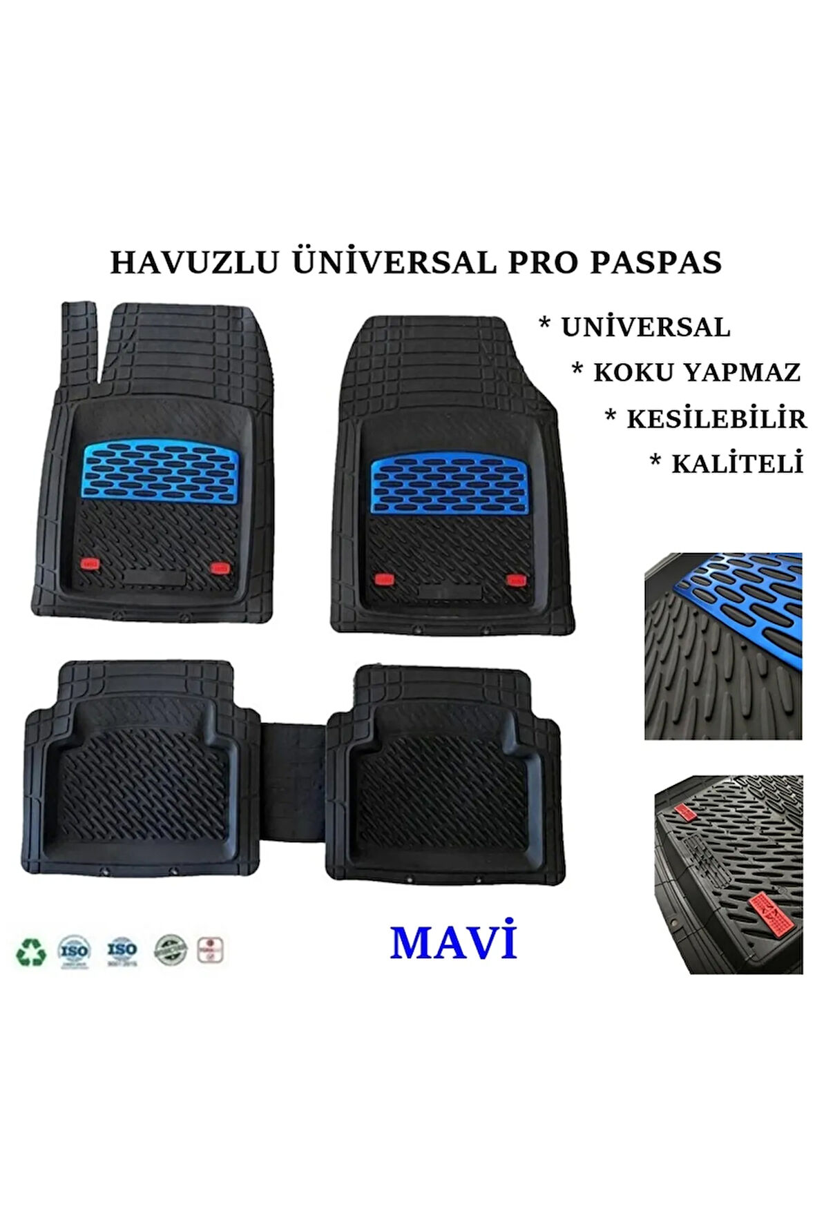 Honda Crv 2005 4d Havuzlu Üniversal Yeni Nesil Pro Paspas Siyah - Mavi