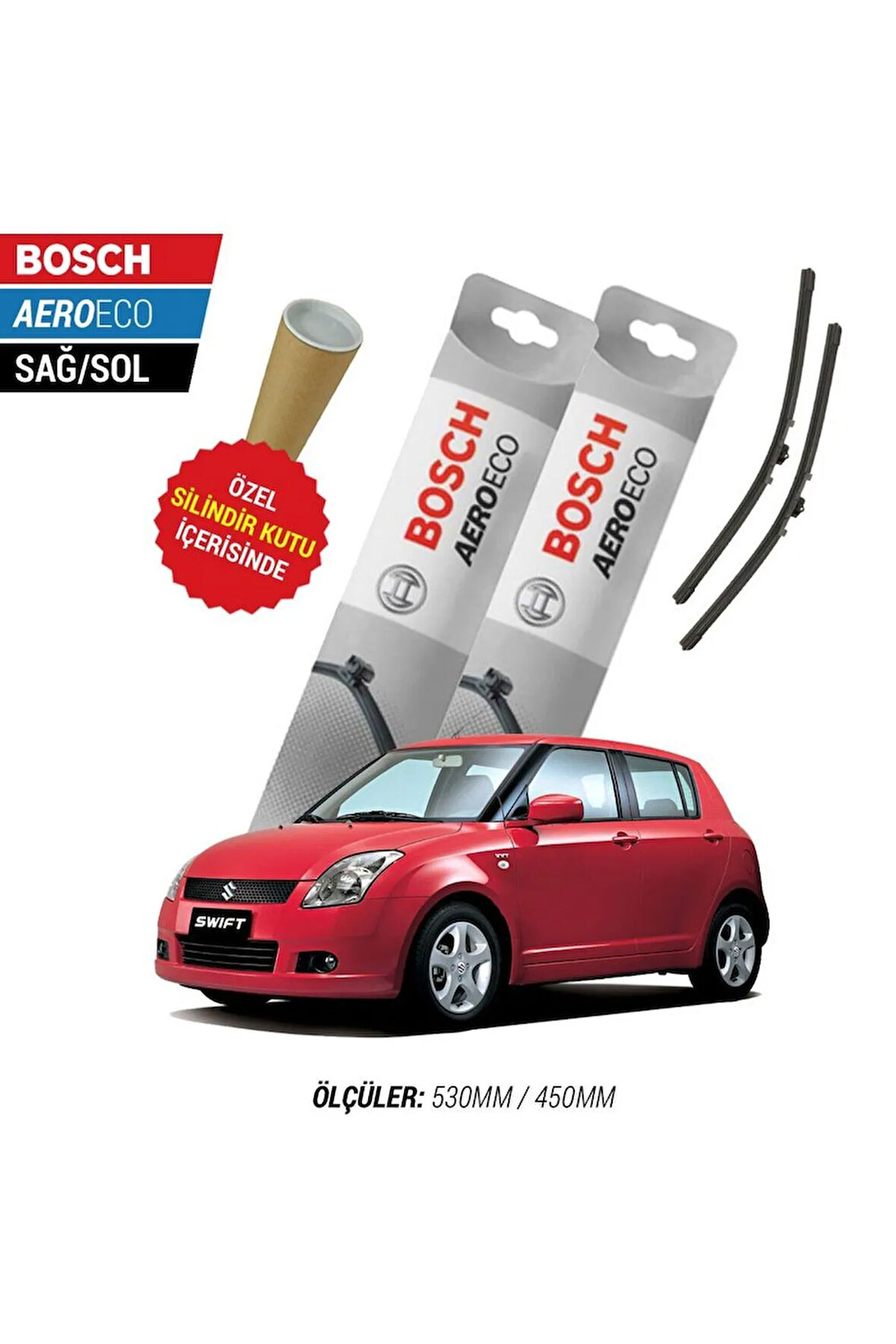 SUZUKİ SWİFT 2007 SİLECEK TAKIMI BOSCH AERO-ECO SERİSİ