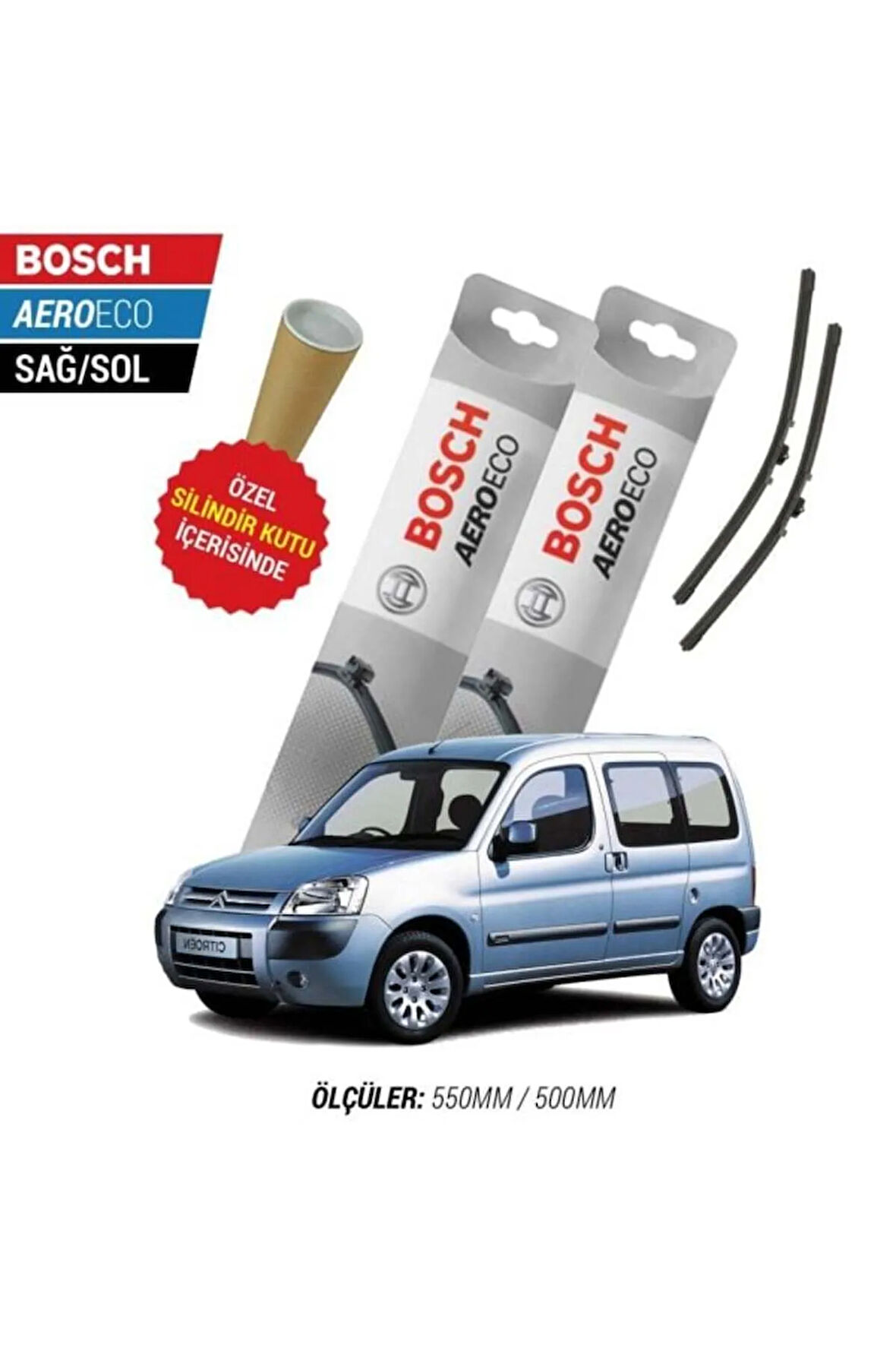 CİTROEN BERLİNGO 2007 SİLECEK TAKIMI BOSCH AERO-ECO SERİSİ