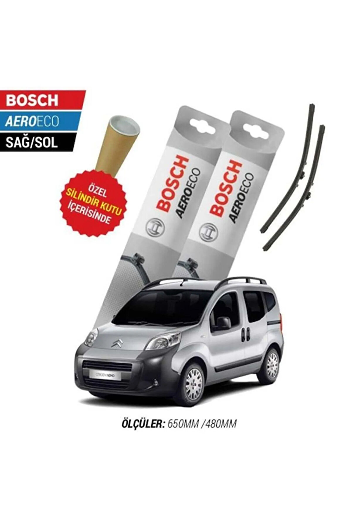 CİTROEN NEMO 2009 SİLECEK TAKIMI BOSCH AERO-ECO SERİSİ