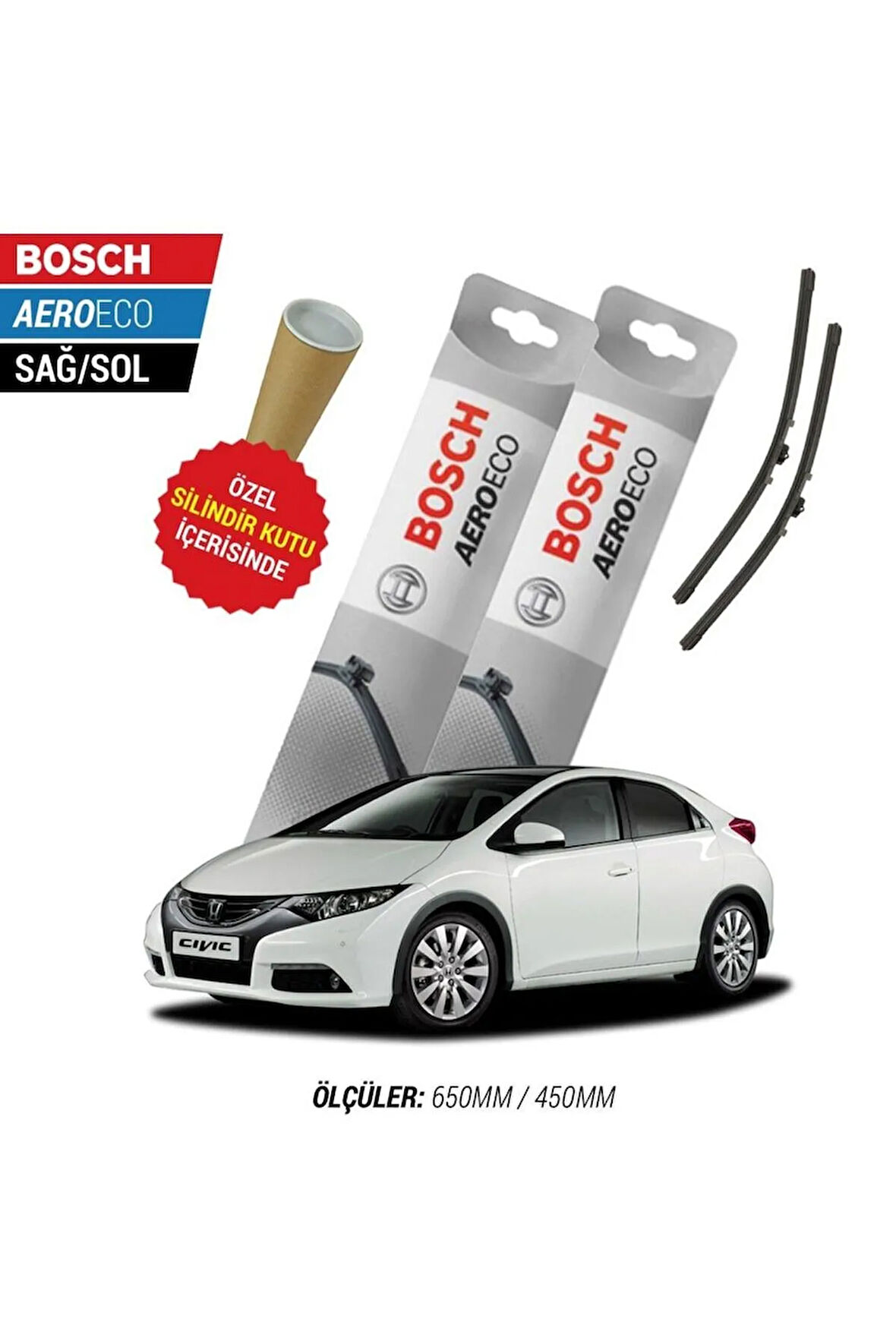 HONDA CİVİC HB 2014 SİLECEK TAKIMI BOSCH AERO-ECO SERİSİ