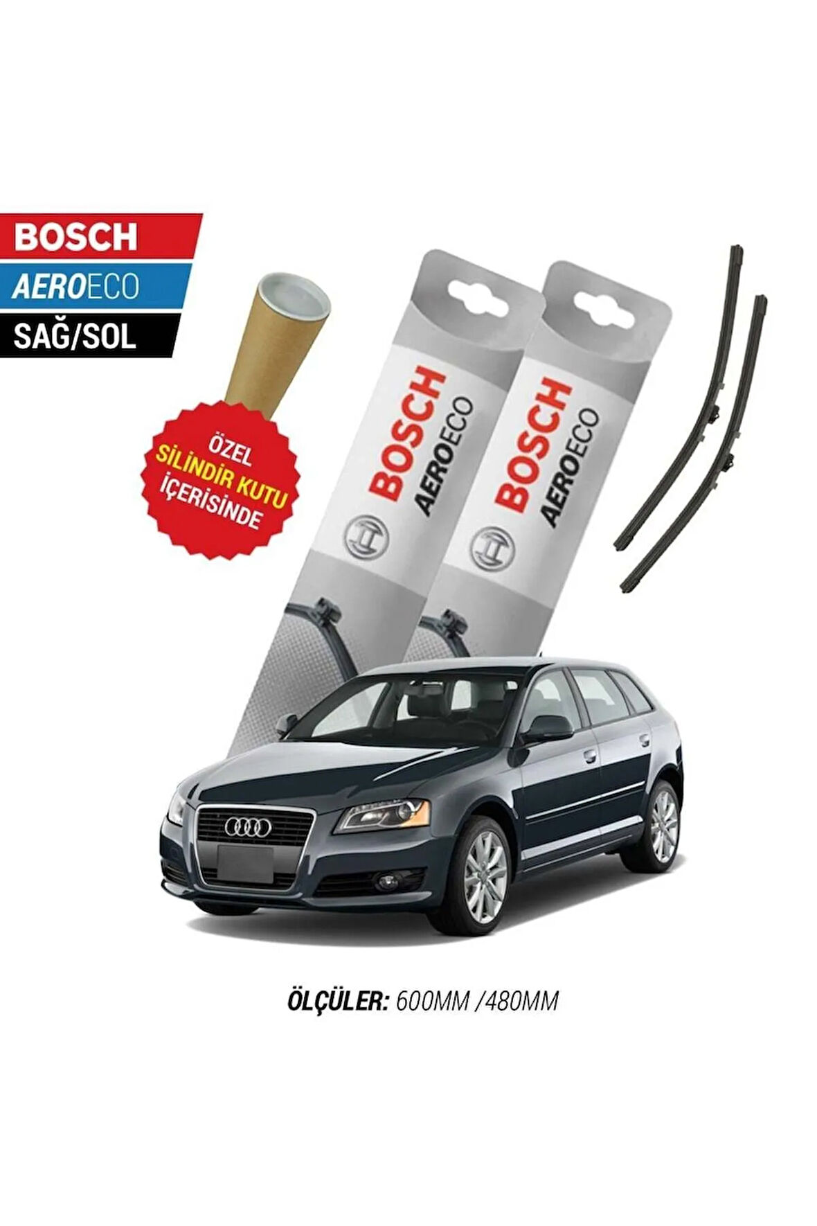 AUDİ A3 2008 SİLECEK TAKIMI BOSCH AERO-ECO SERİSİ