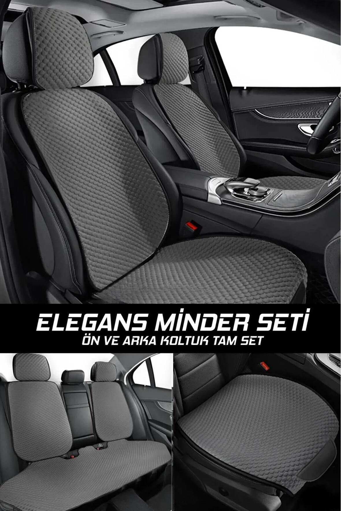 Rover 220 UYUMLU  Cepli Terletmez Oto  Minderi Kılıfı Ön Arka Tam Set Sırtlı Başlıklı FÜME